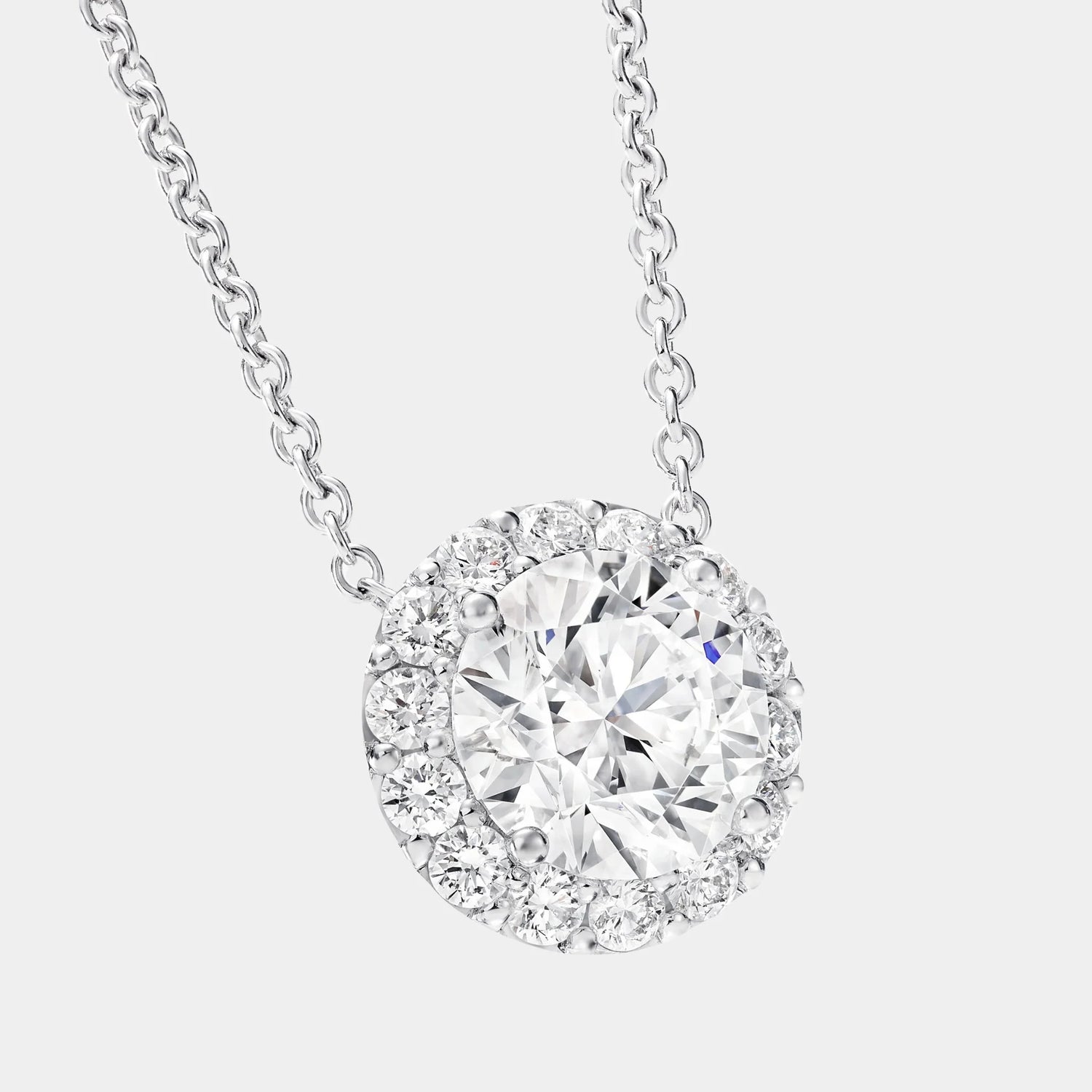 Graff Icon Round Diamond Pendant, White Gold, Close