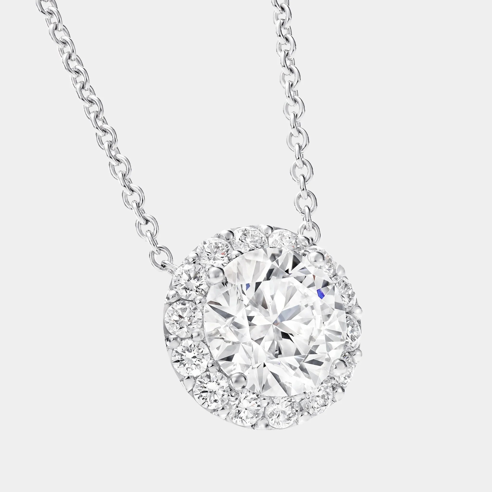 Graff Icon Round Diamond Pendant, White Gold, Close