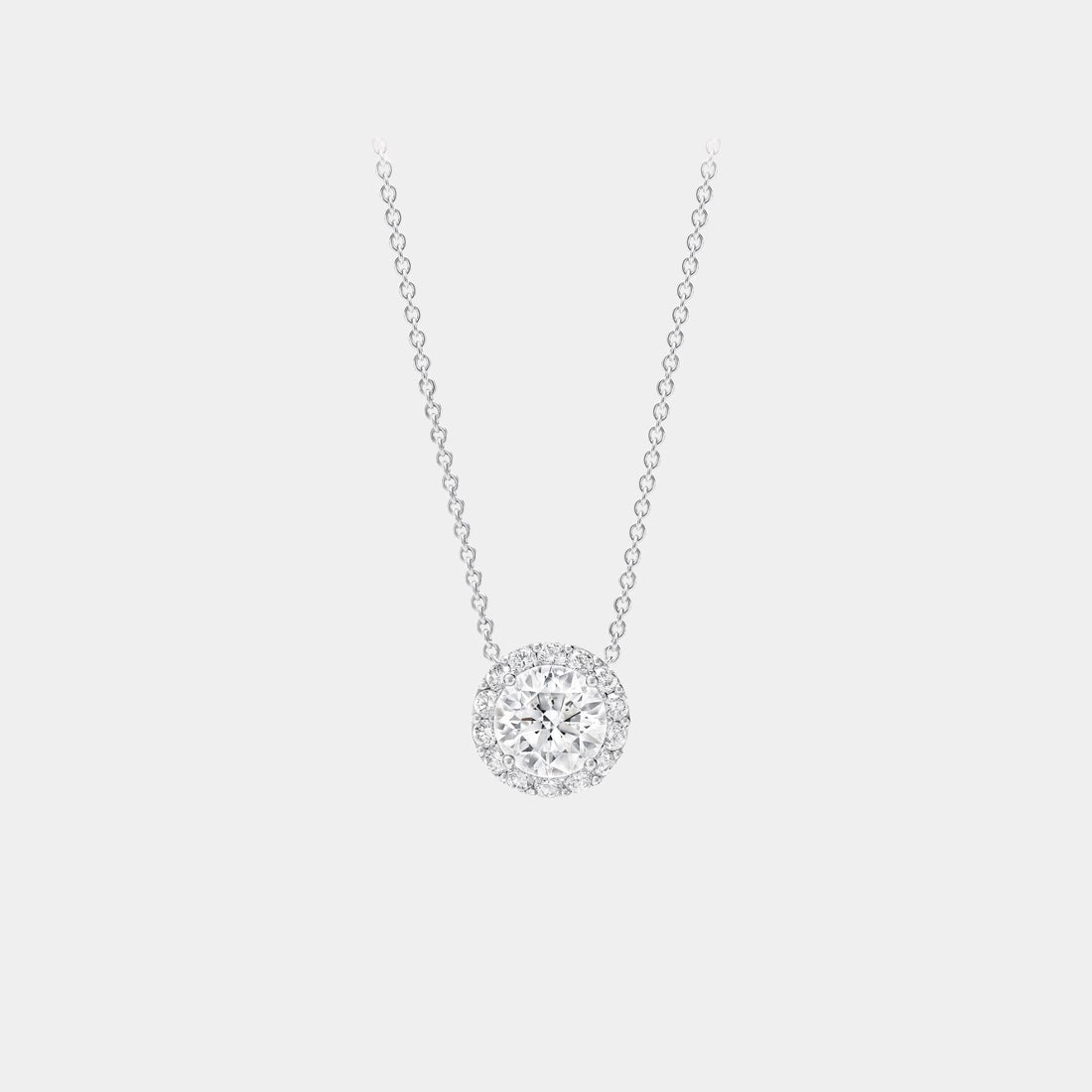 Graff Icon Round Diamond Pendant, White Gold, Front