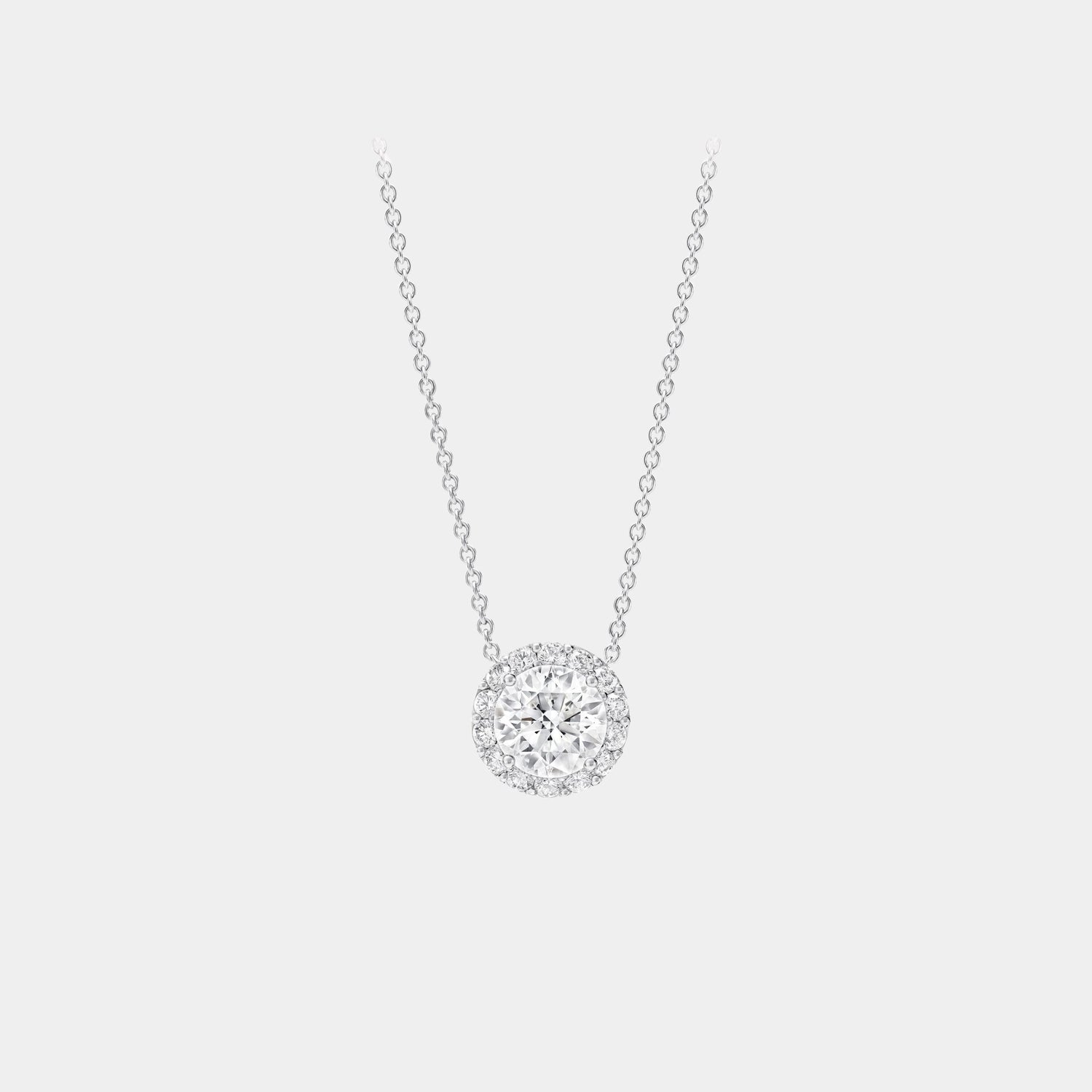 Graff Icon Round Diamond Pendant, White Gold, Front