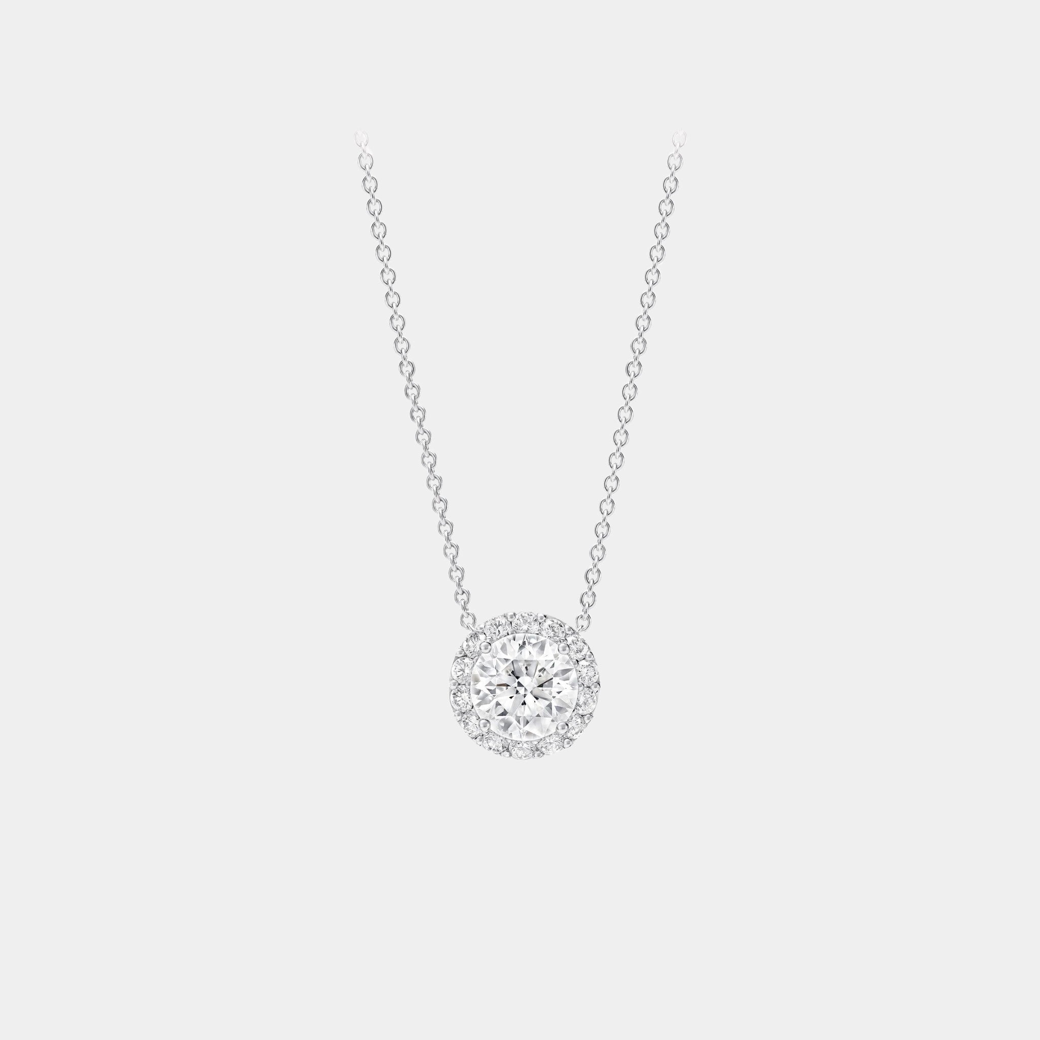 Graff Icon Round Diamond Pendant, White Gold, Front