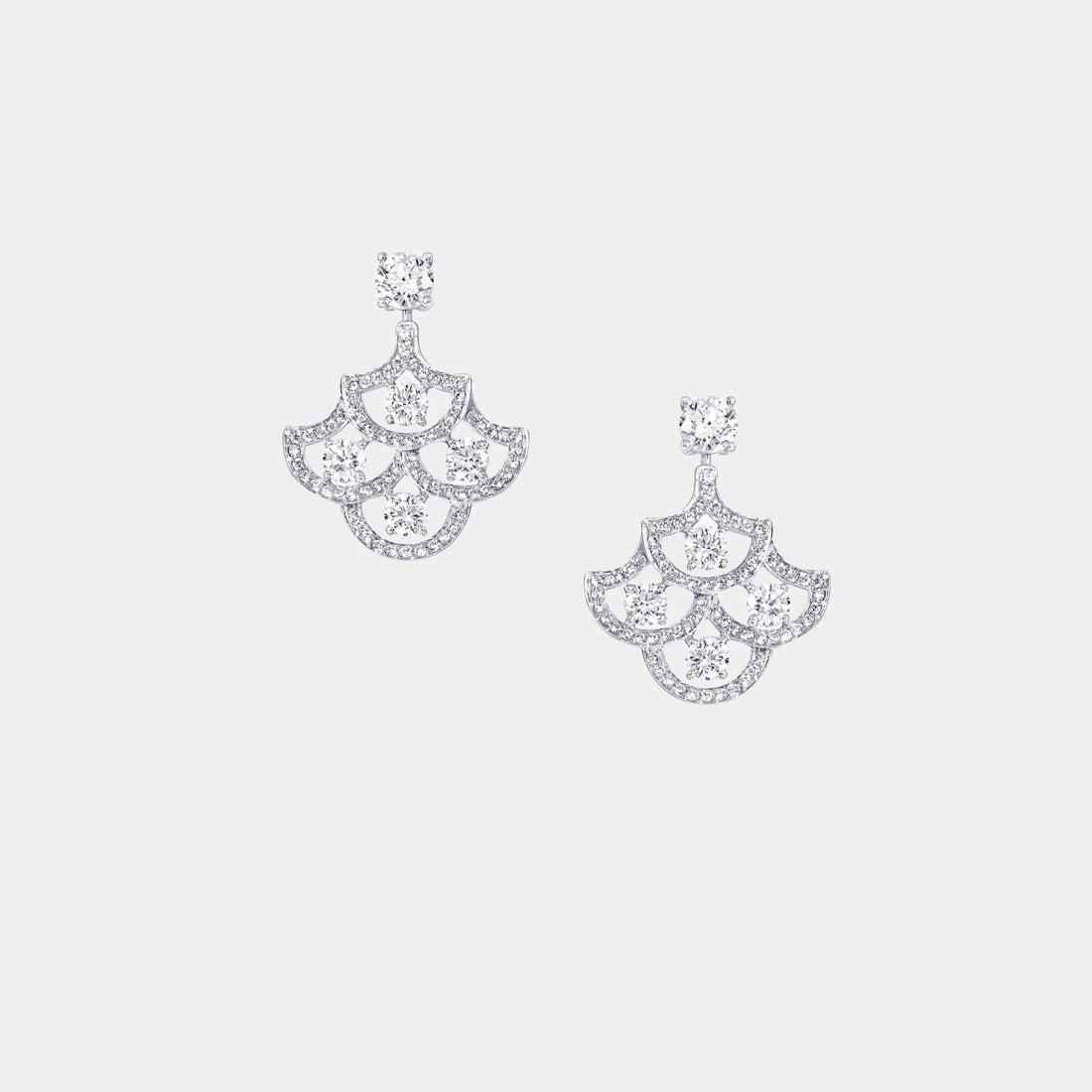Graff Icon Silhouette Diamond Earrings, White Gold, Front