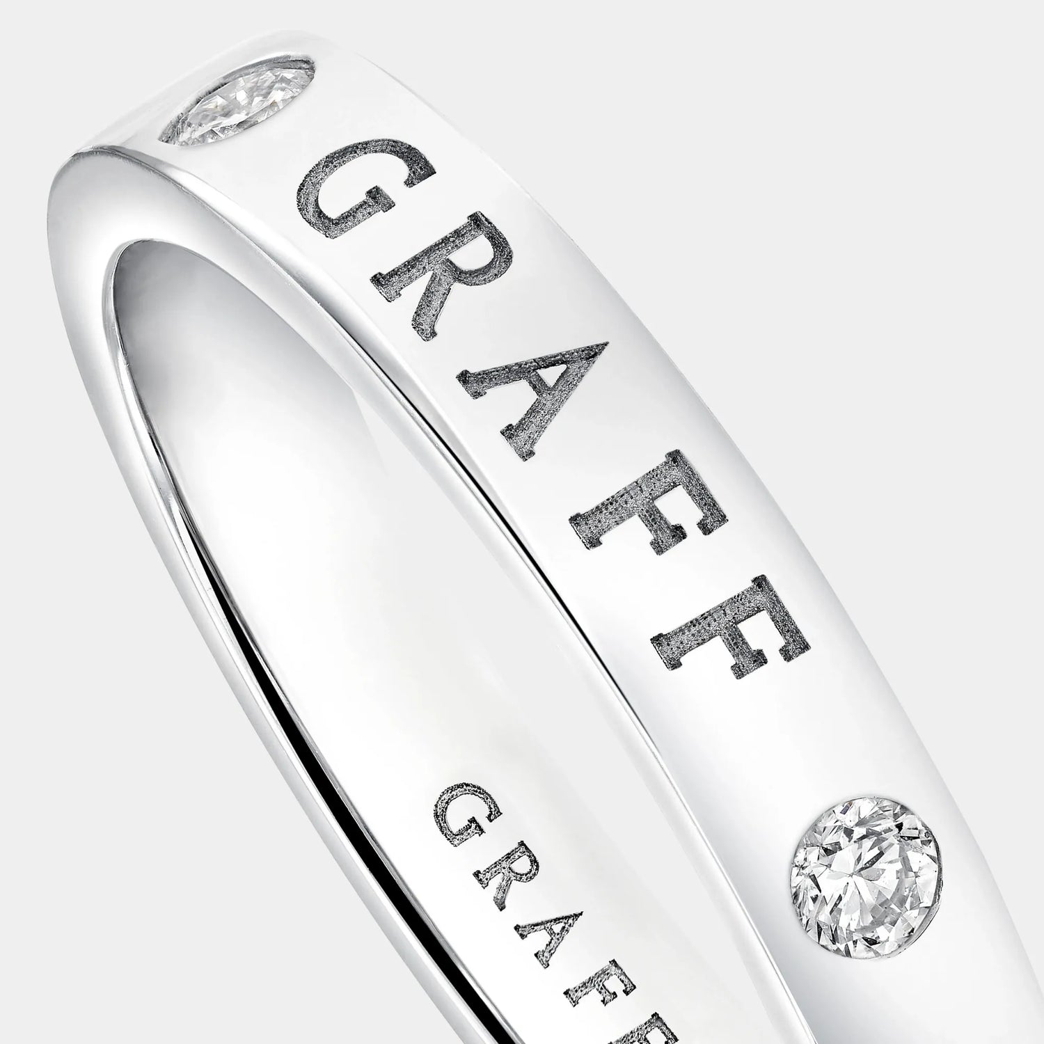 Graff Logo Diamond Band White Gold, Gold