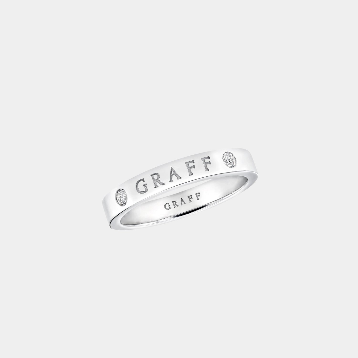 Graff Logo Diamond Band White Gold, Top