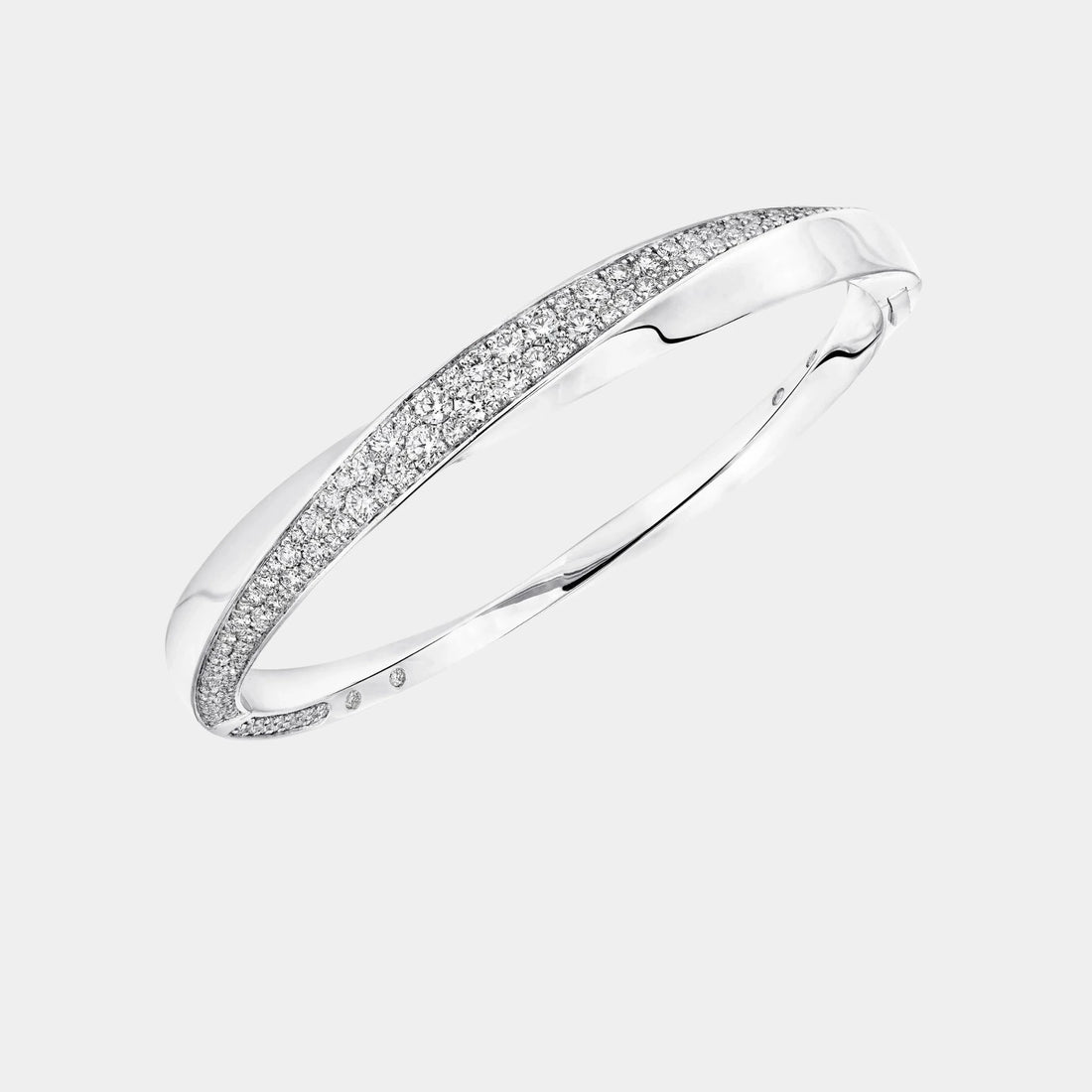 Graff Spiral Diamond Bangle White Gold, Front