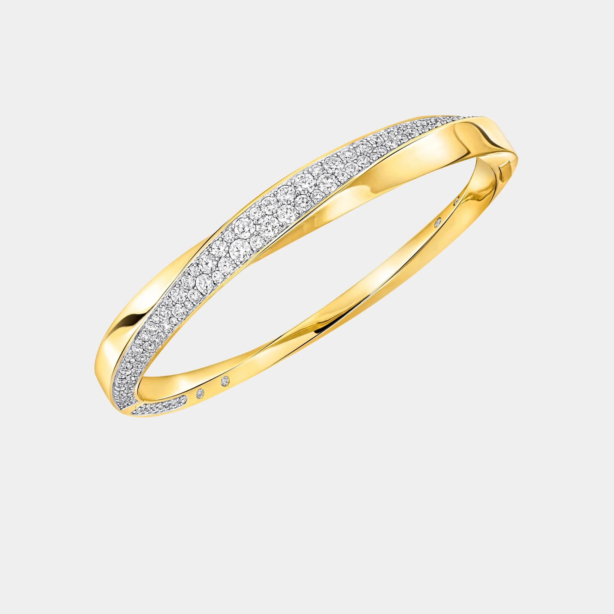 Graff Spiral Diamond Bangle Yellow Gold, Front