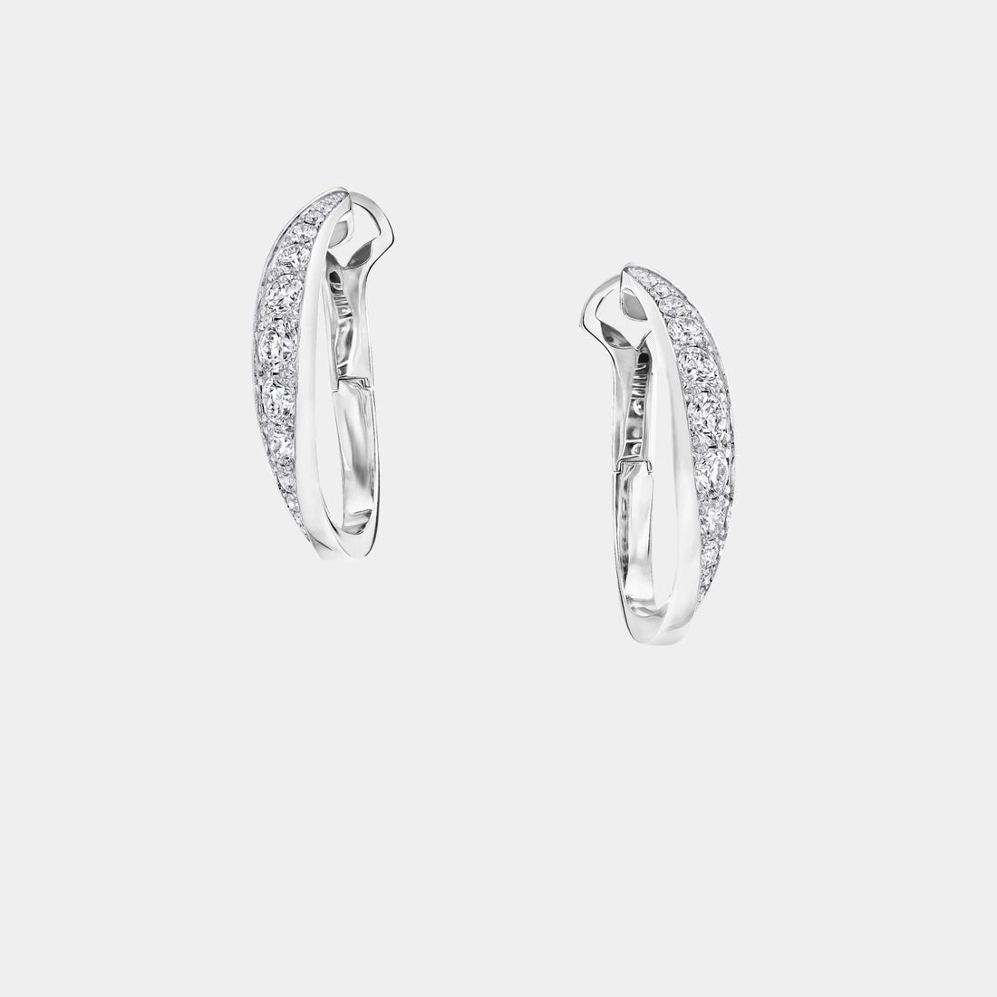 Graff Spiral Diamond Earrings White Gold, Side