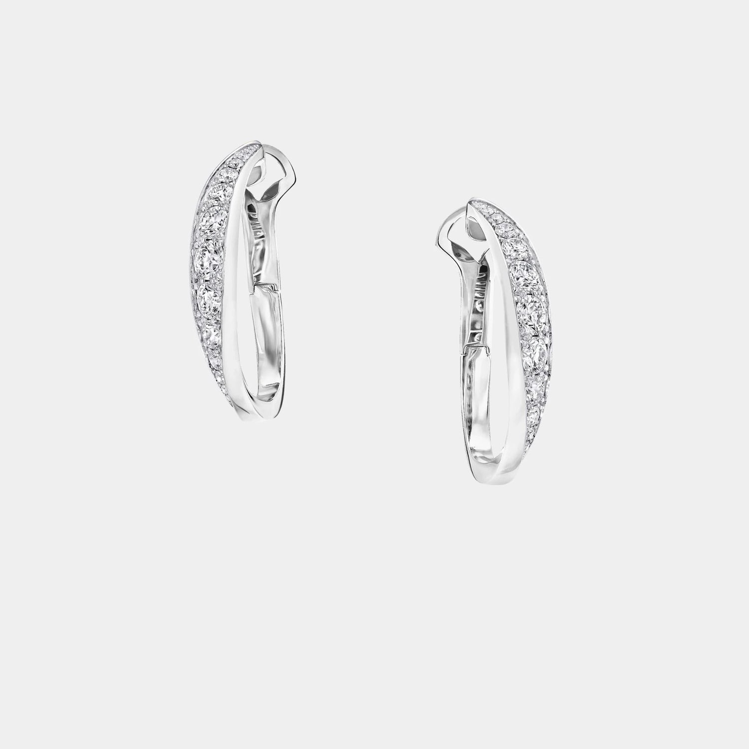 Graff Spiral Diamond Earrings White Gold, Side