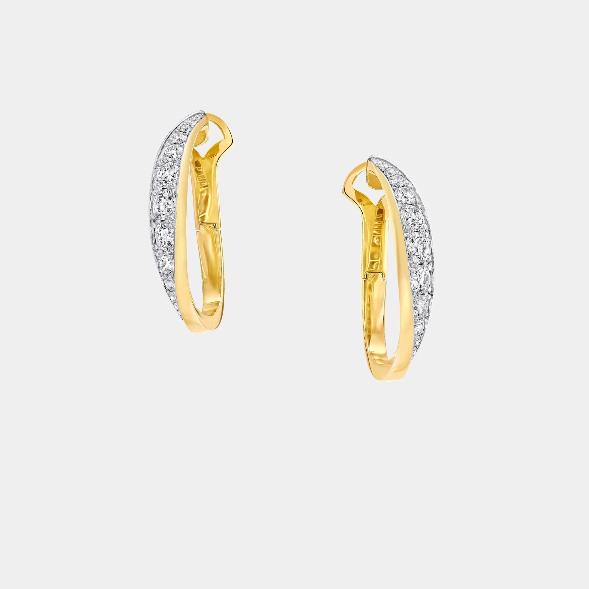 Graff Spiral Diamond Earrings Yellow Gold, Front