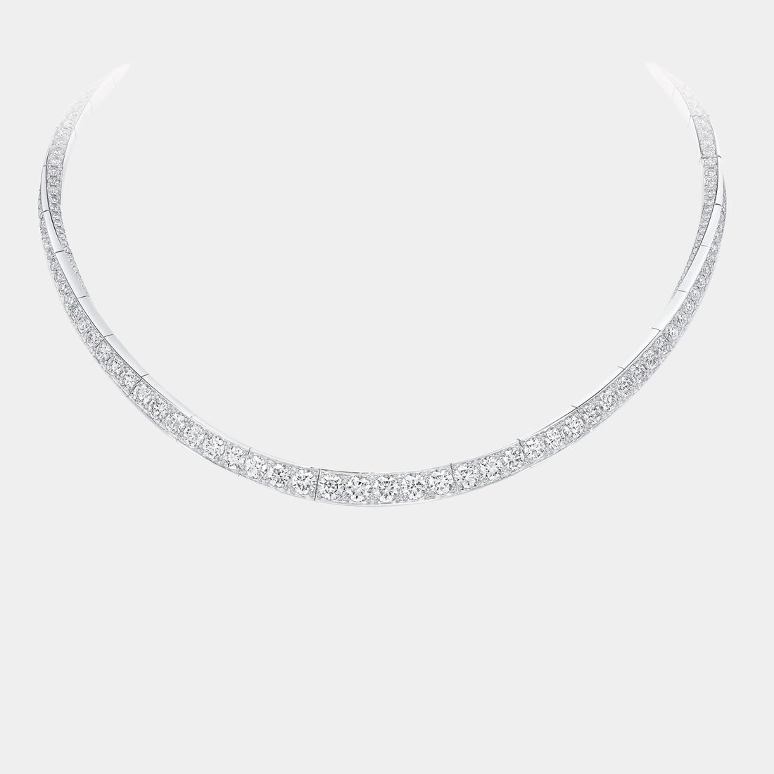 Graff Spiral Diamond Necklace White Gold, Front