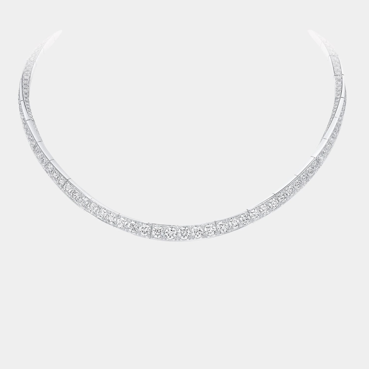 Graff Spiral Diamond Necklace White Gold, Front