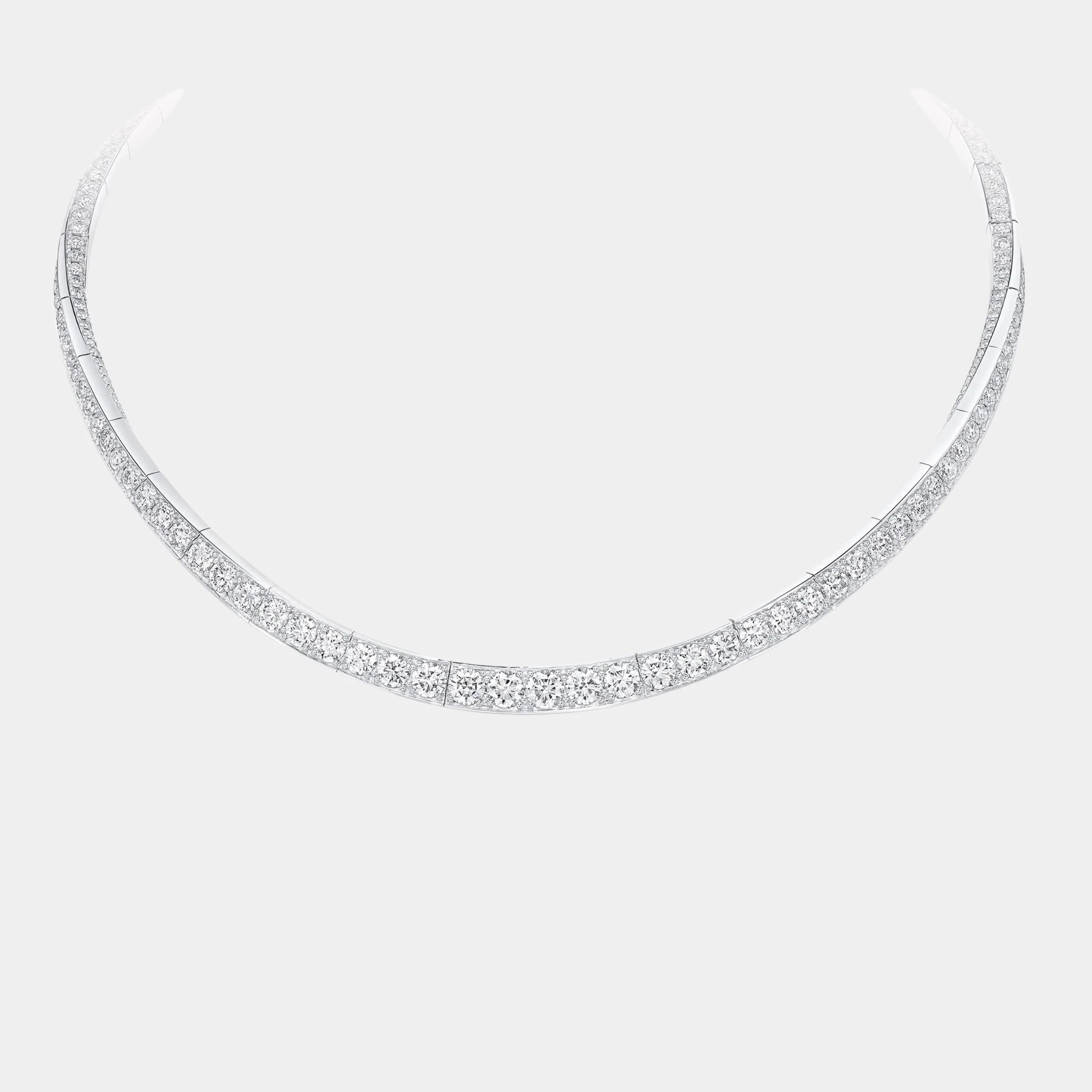 Graff Spiral Diamond Necklace White Gold, Front