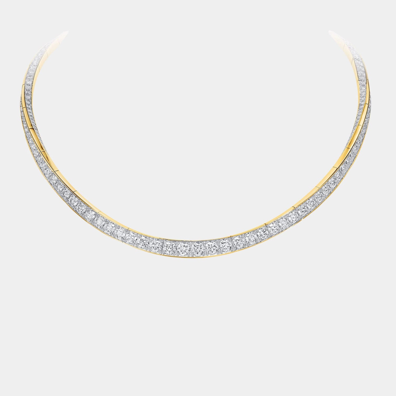 Graff Spiral Diamond Necklace, Yellow Gold, Front