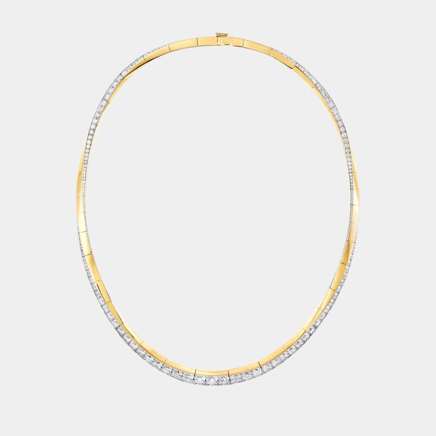 Graff Spiral Diamond Necklace, Yellow Gold, Top