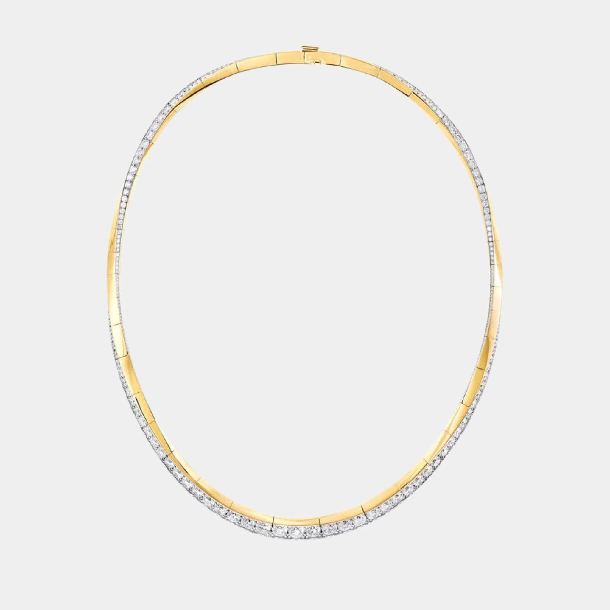 Graff Spiral Diamond Necklace, Yellow Gold, Top