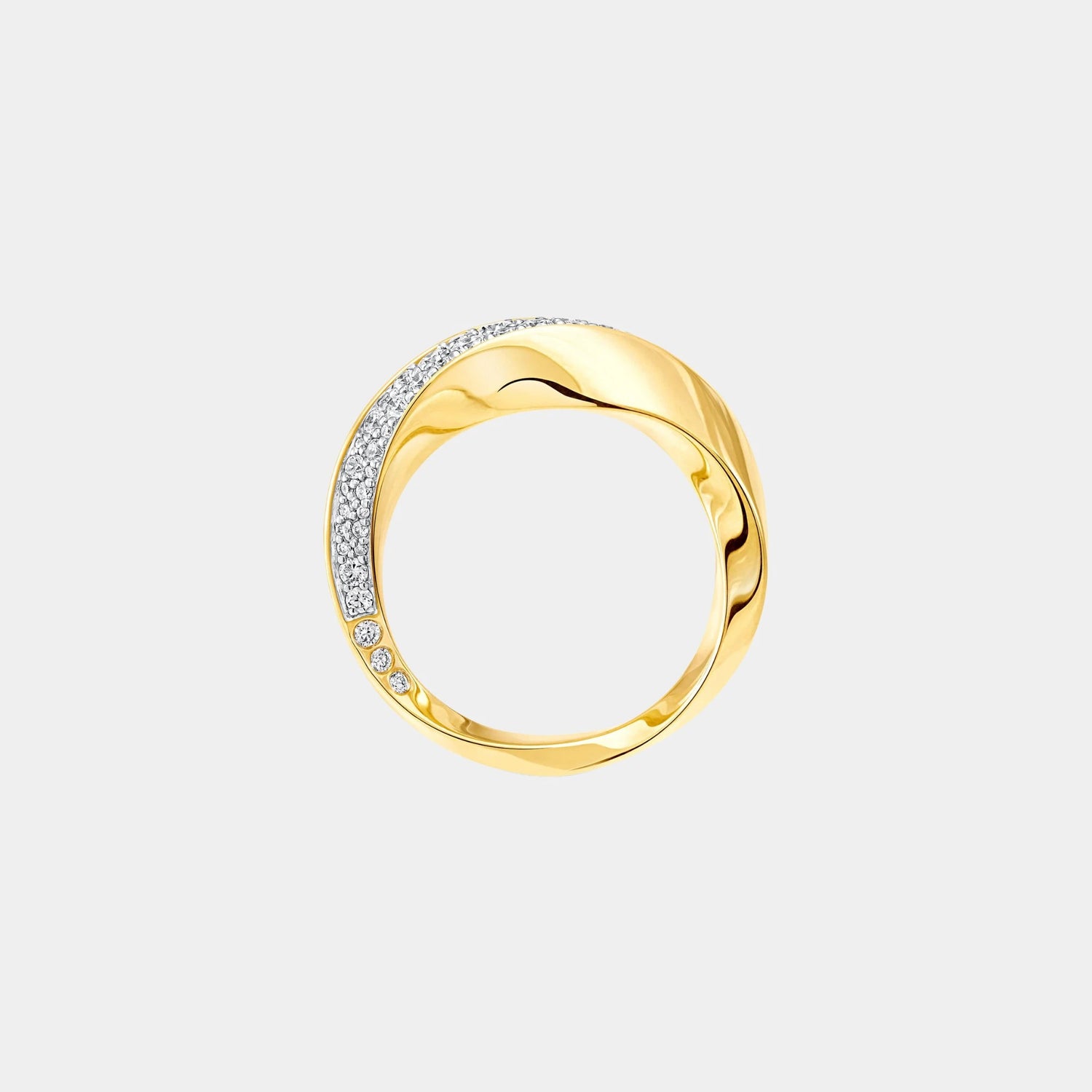 Graff Spiral Diamond Ring Yellow Gold, Front