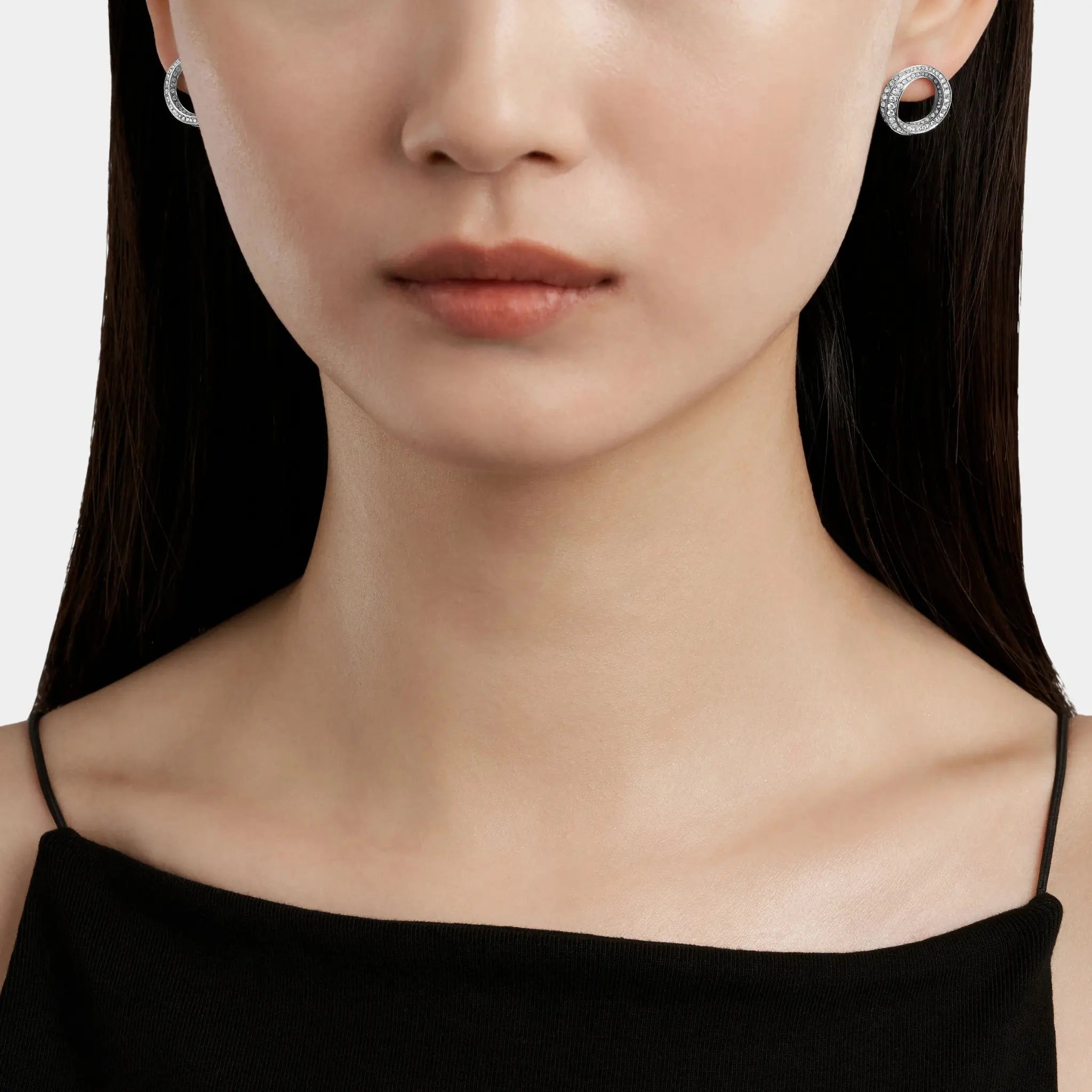 Graff Spiral Diamond Stud Earrings, White Gold, Model