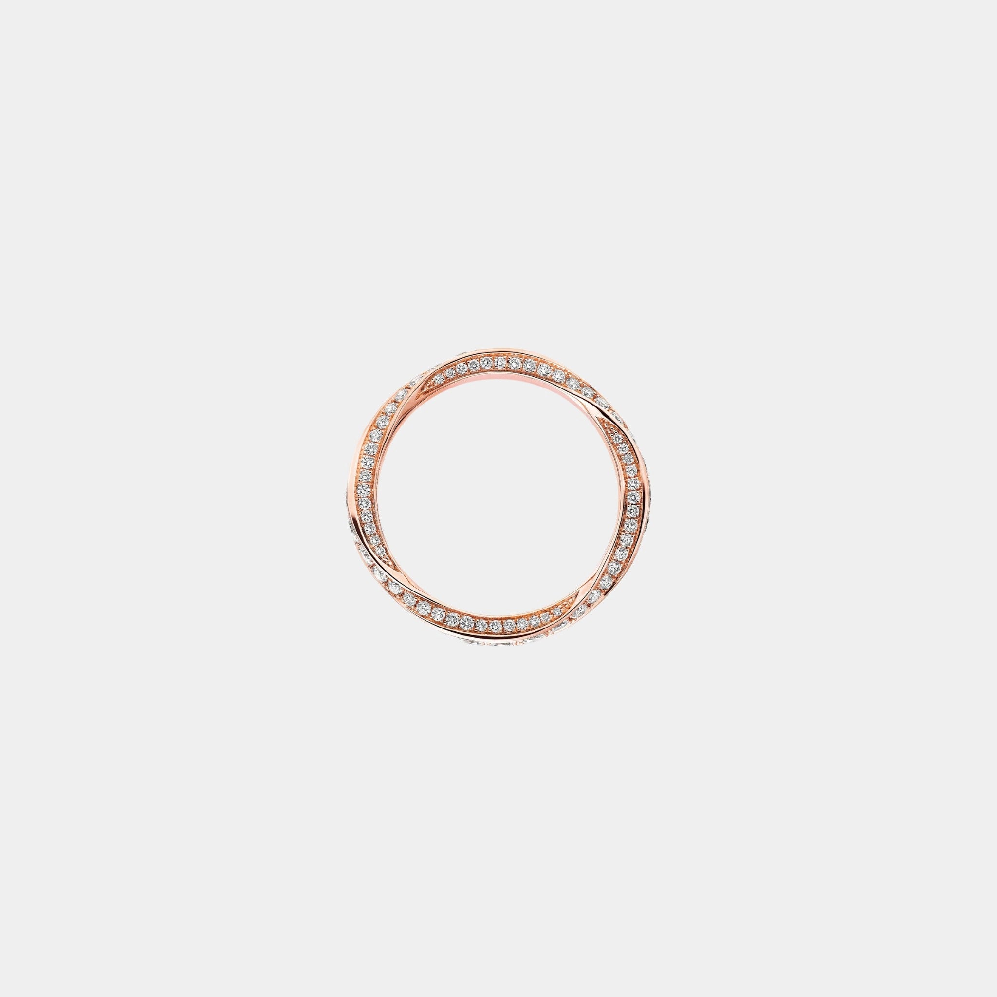 Graff Spiral Pavé Diamond Band Rose Gold 3.5MM, Front