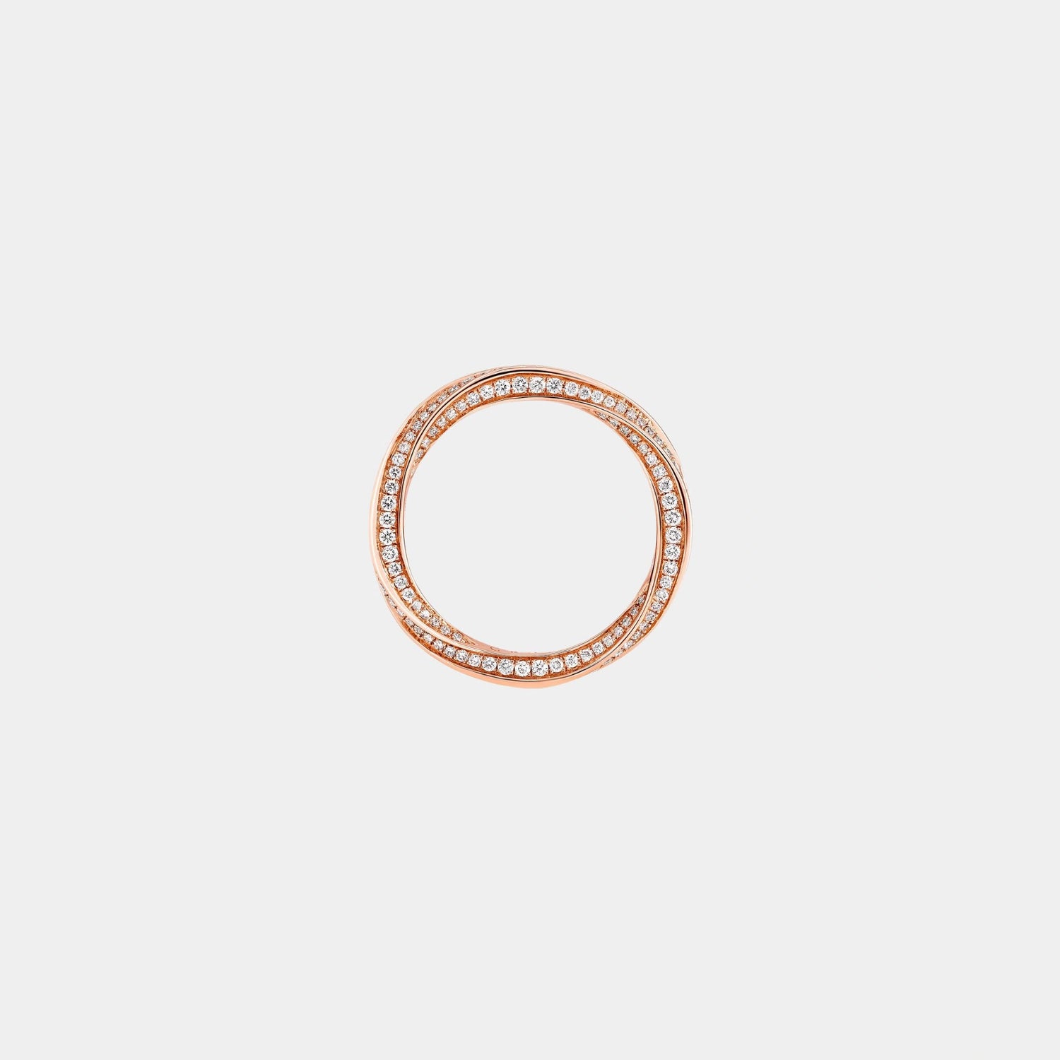 Graff Spiral Pavé Diamond Band Rose Gold, Front