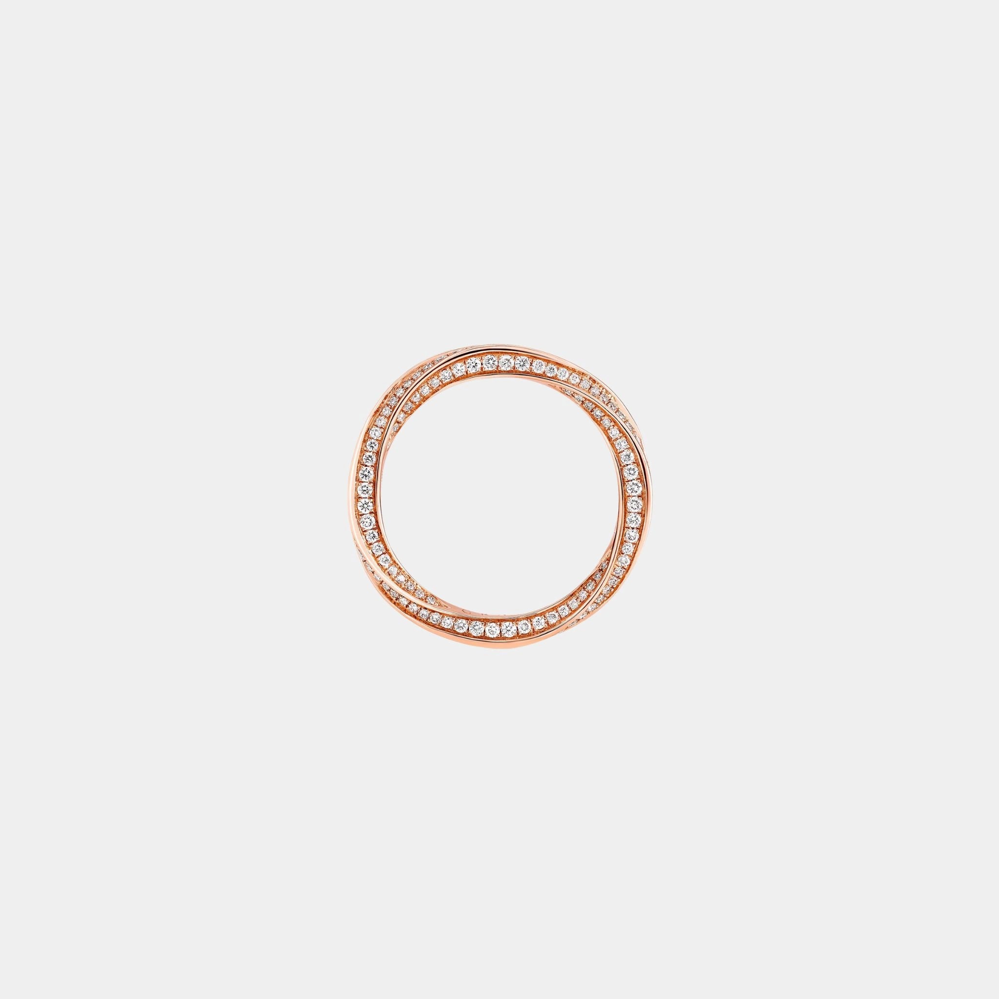 Graff Spiral Pavé Diamond Band Rose Gold, Front