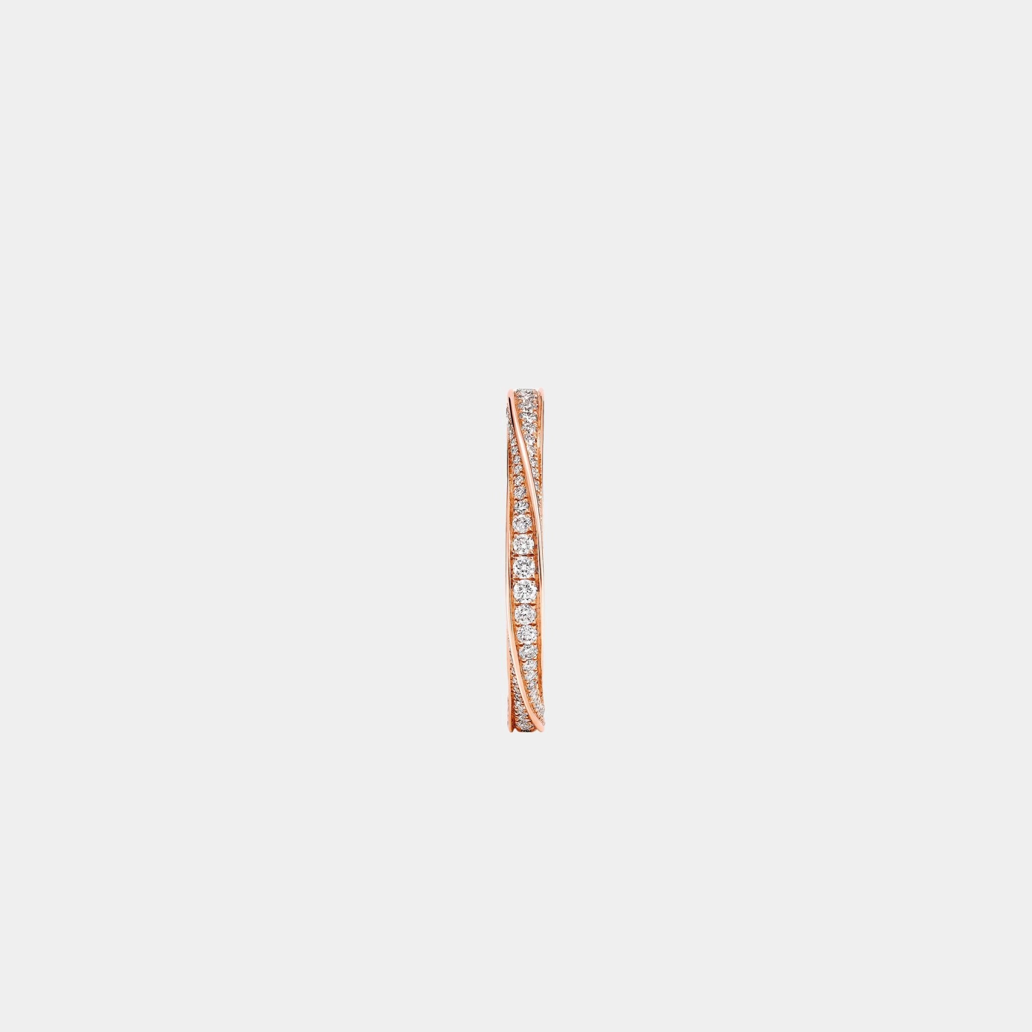 Graff Spiral Pavé Diamond Band Rose Gold, Side