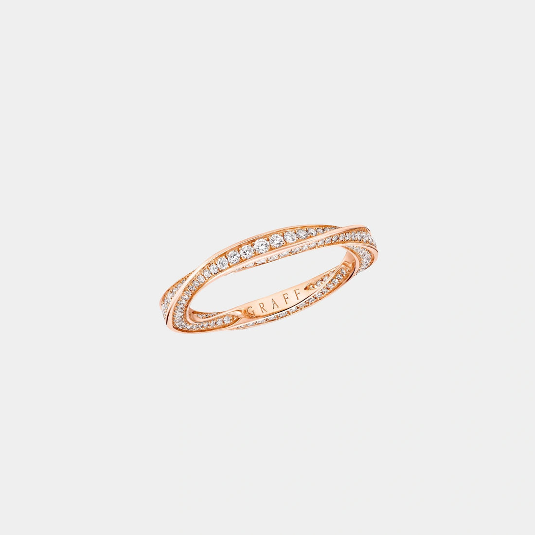 Graff Spiral Pavé Diamond Band Rose Gold, Top