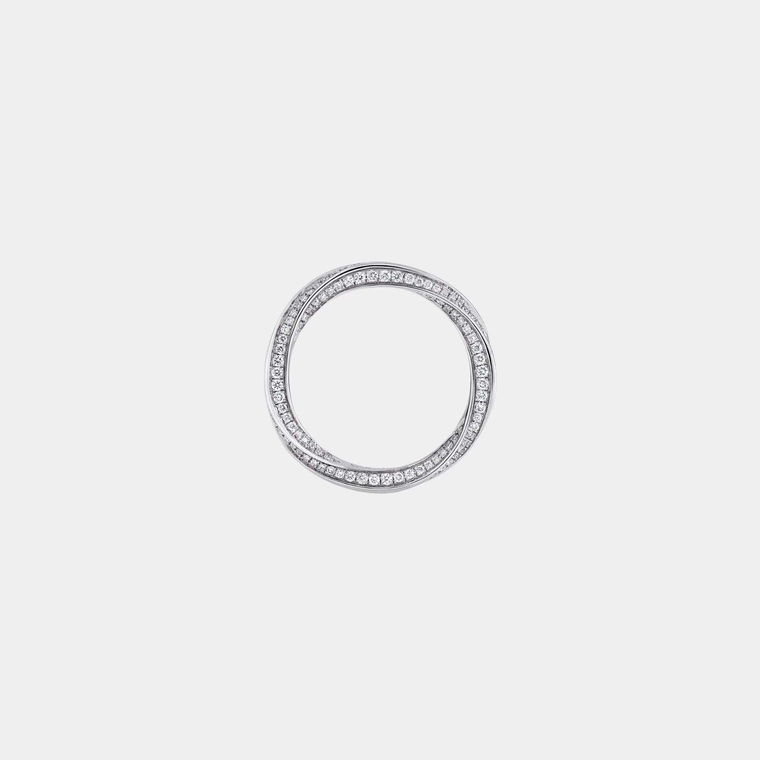 Graff Spiral Pavé Diamond Band White Gold, Front