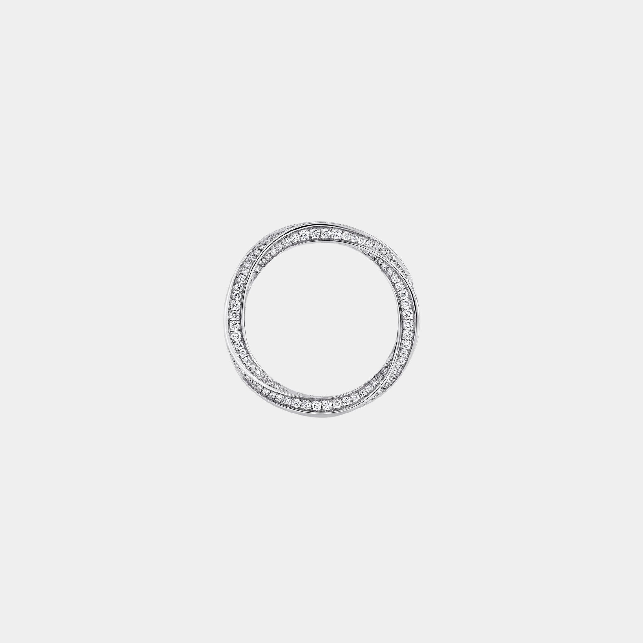 Graff Spiral Pavé Diamond Band White Gold, Front