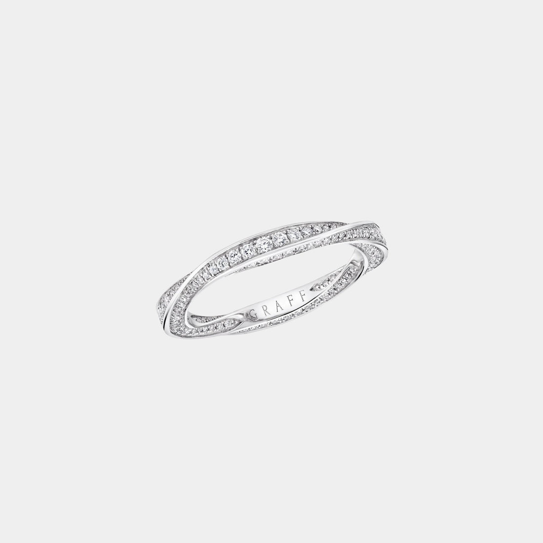 Graff Spiral Pavé Diamond Band White Gold, Top