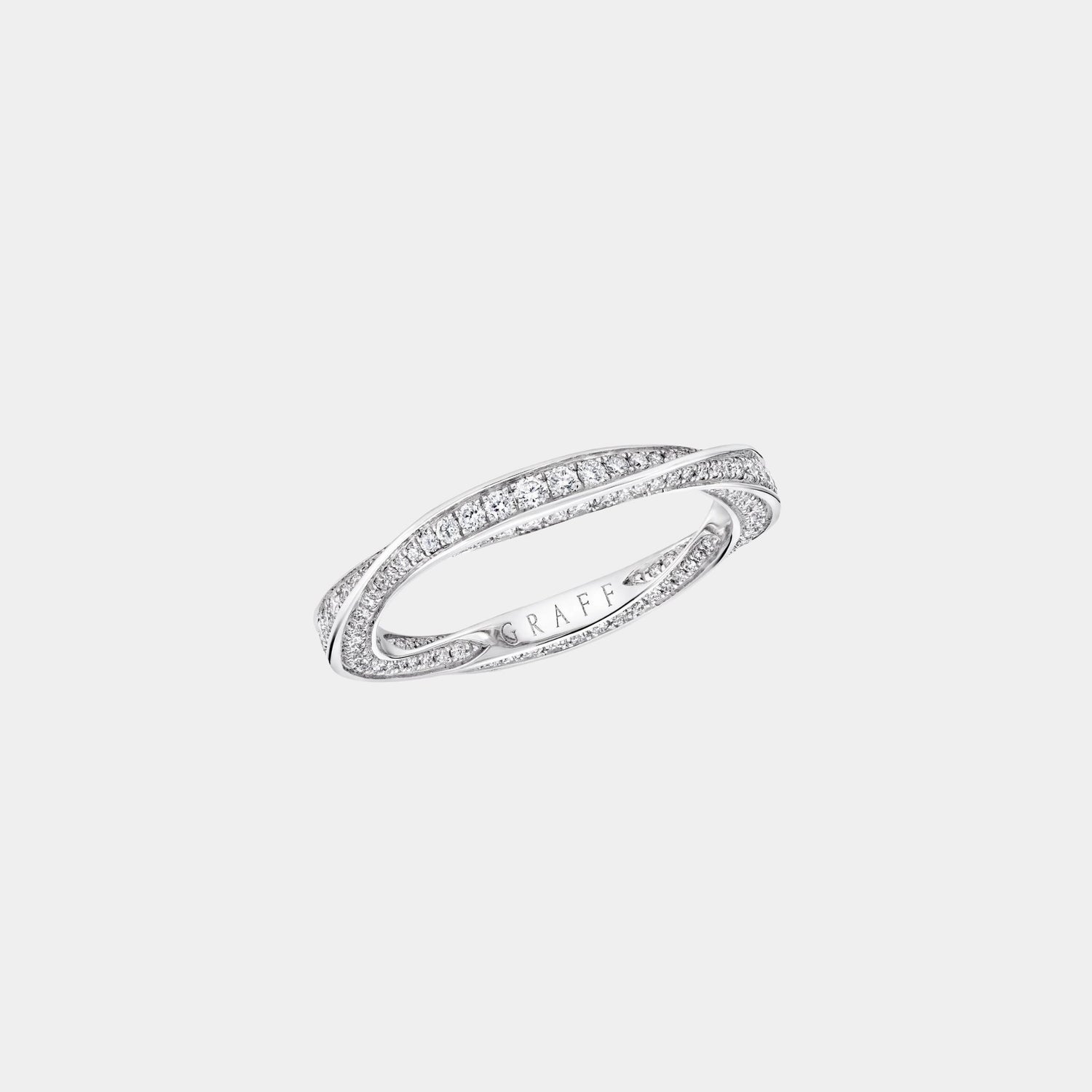 Graff Spiral Pavé Diamond Band White Gold, Top
