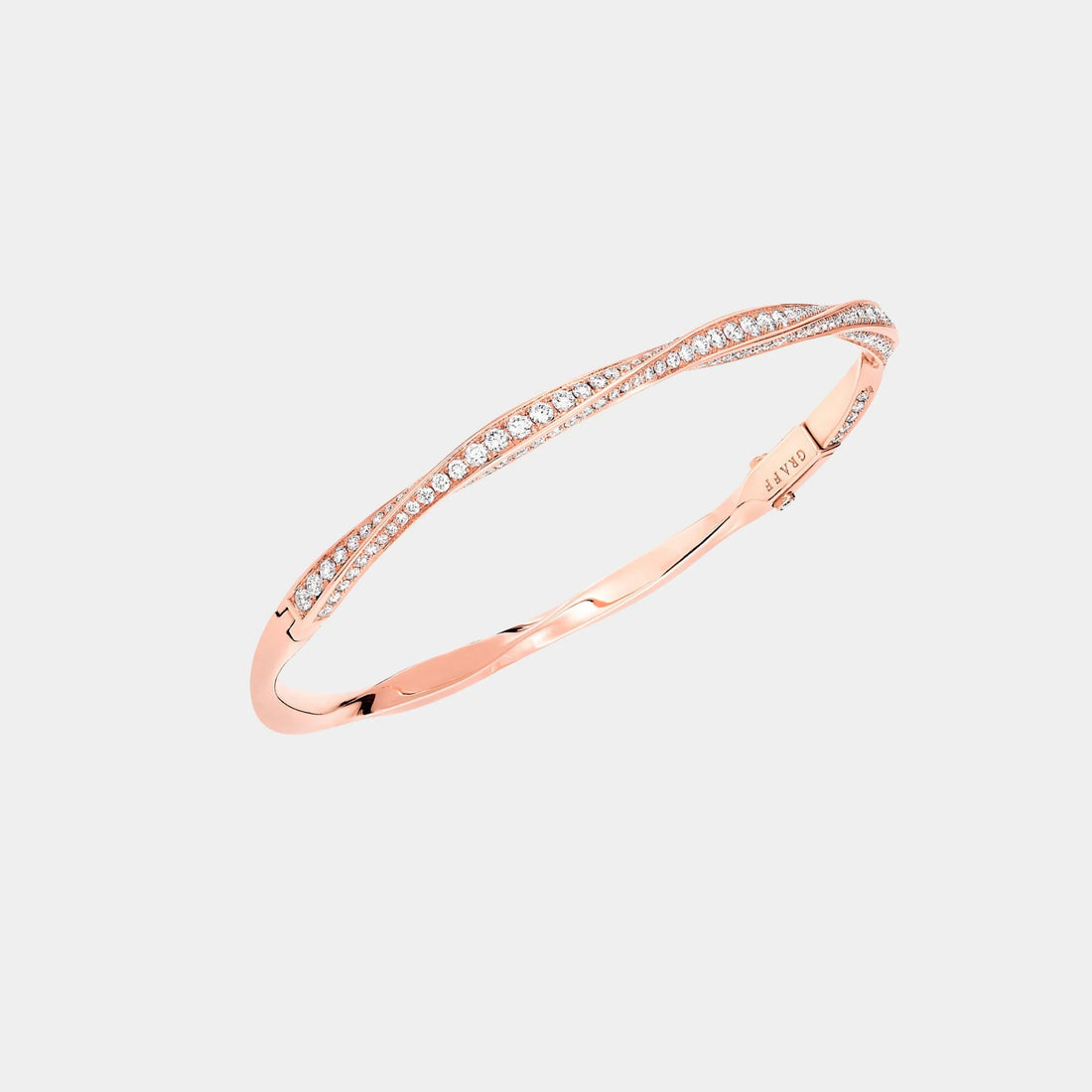 Graff Spiral Pavé Diamond Bangle Rose Gold, Front
