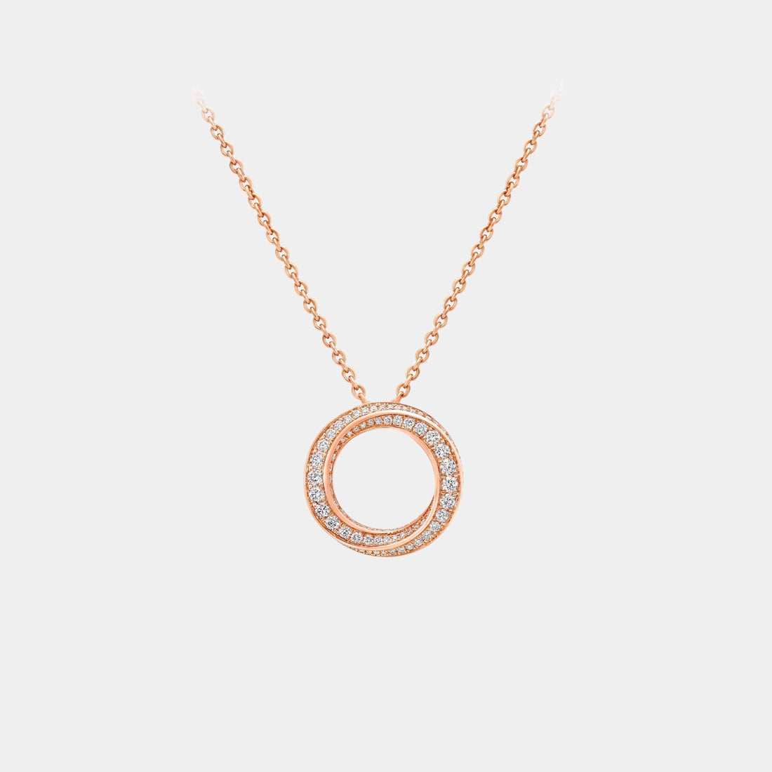 Graff Spiral Pavé Diamond Pendant Rose Gold, Front