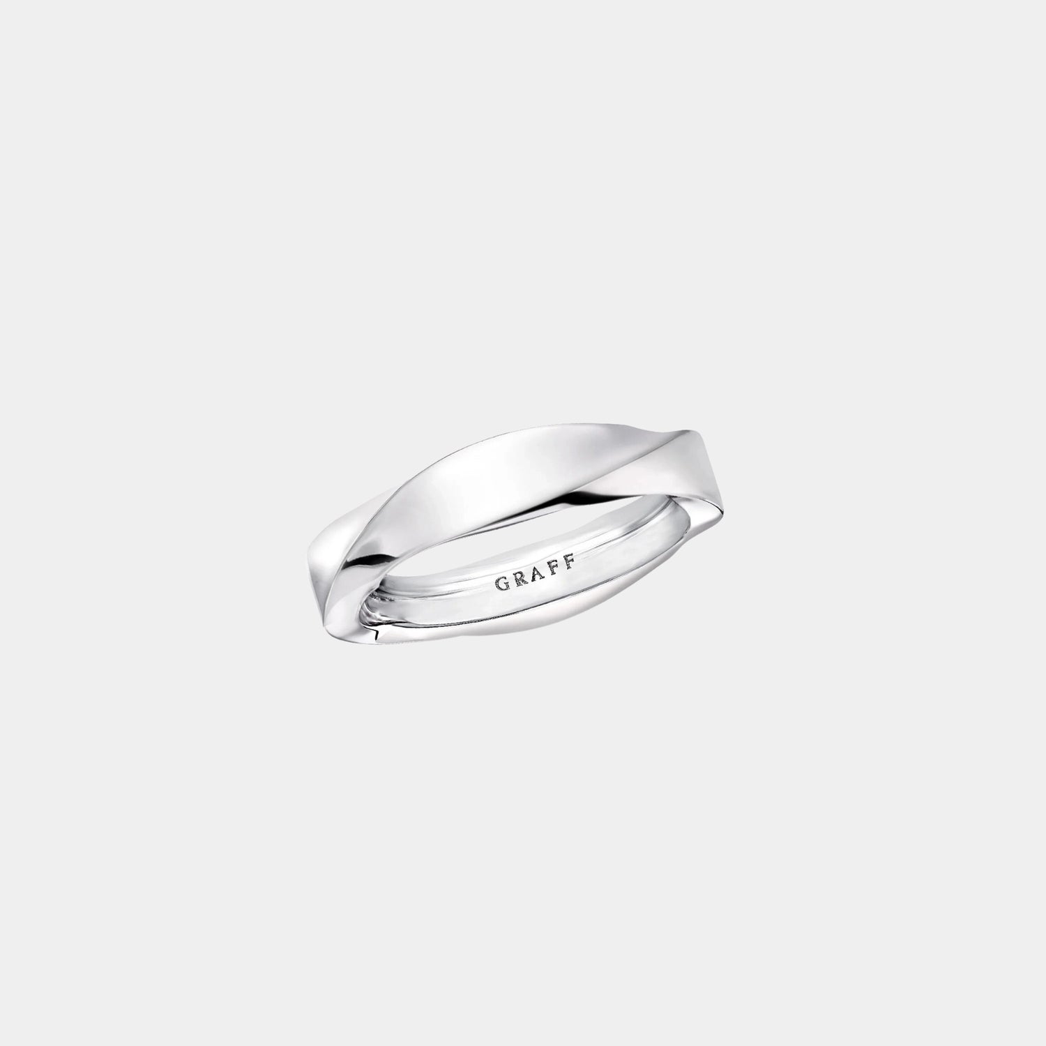 Graff Spiral White Gold Band, Front