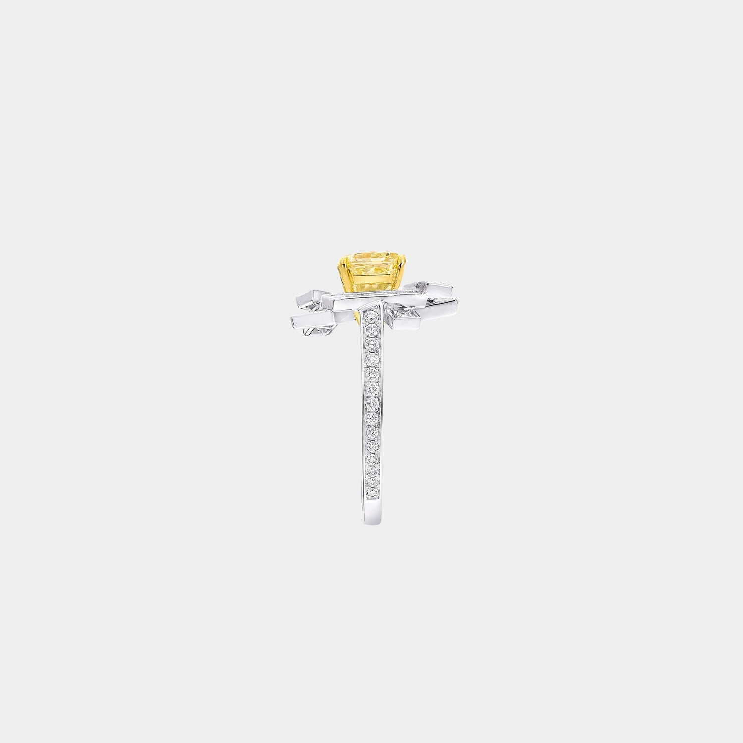 Graff Threads Yellow and White Diamond Ring, White Gold, Yellow Gold, Side