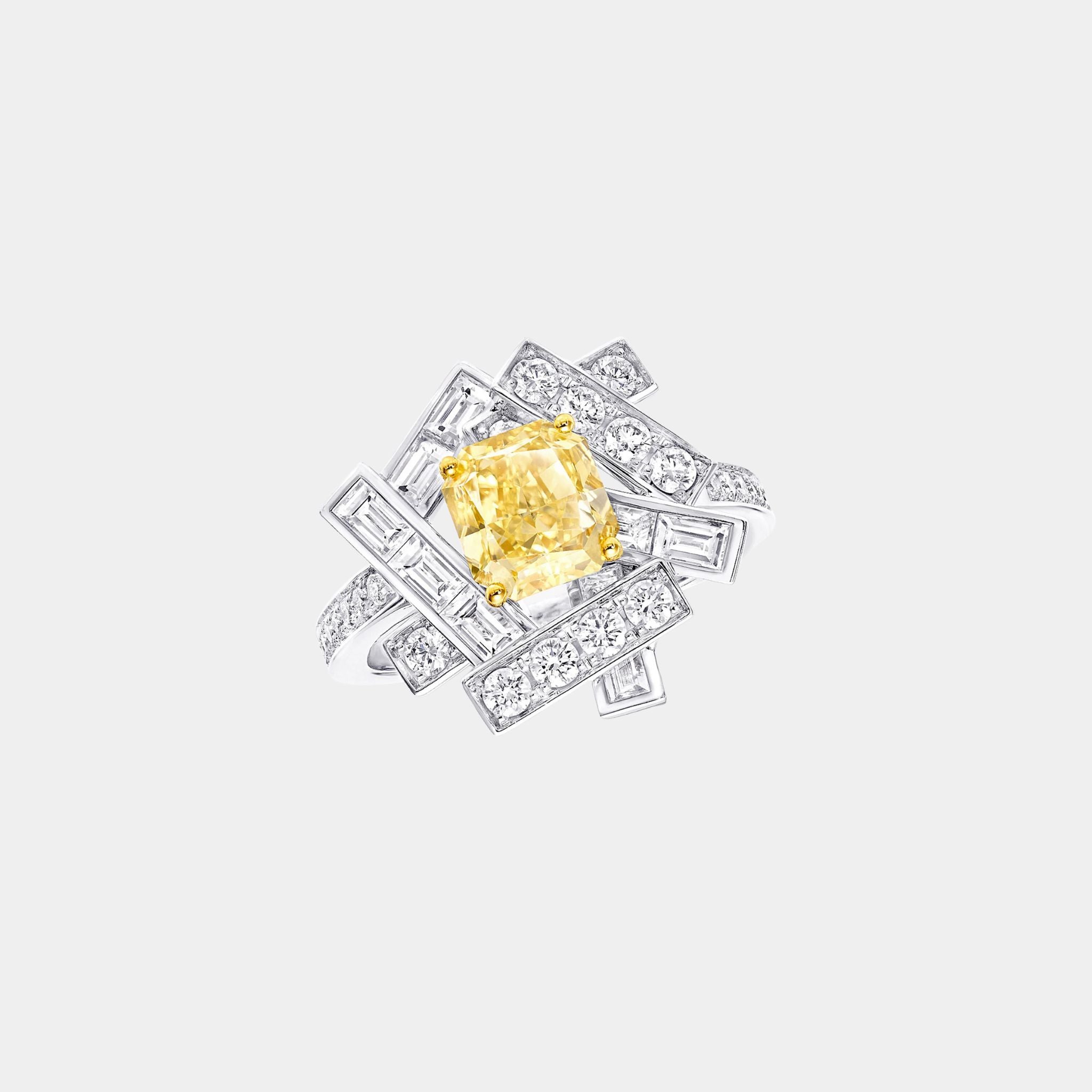 Graff Threads Yellow and White Diamond Ring, White Gold, Yellow Gold, Top