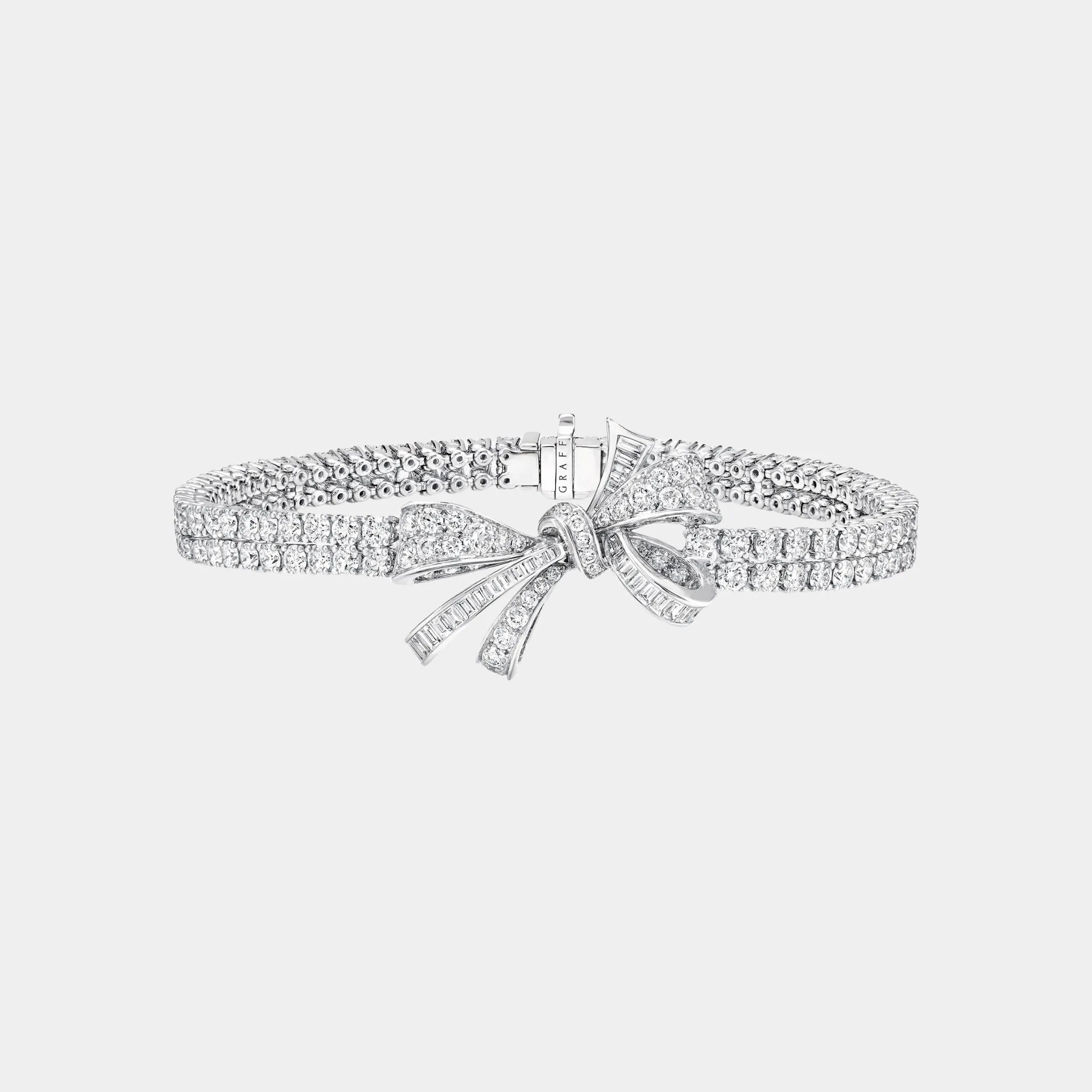 Graff Tildas Bow Classic Diamond Double Strand Bracelet, Front