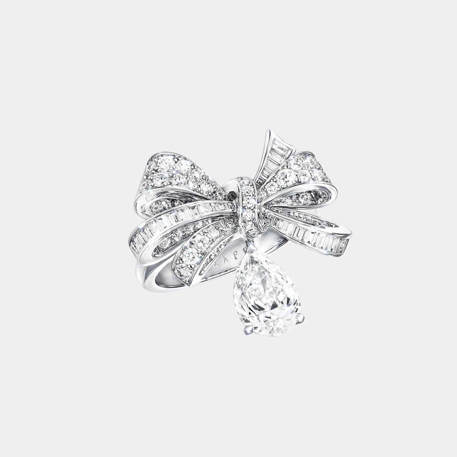 Graff Tildas Bow Classic Diamond Drop Ring, Front