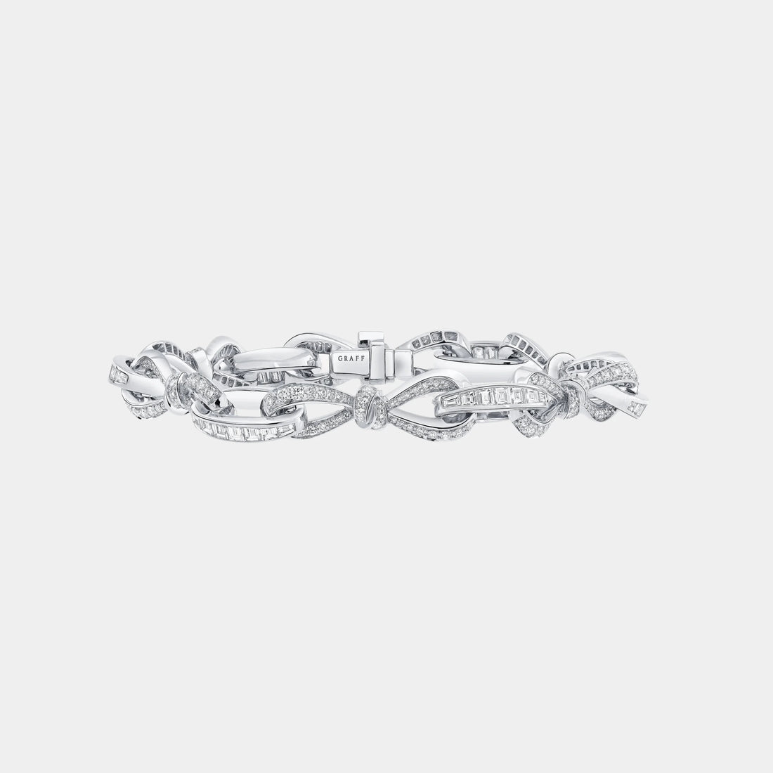 Graff Tildas Bow Diamond Link Bracelet White Gold, Front