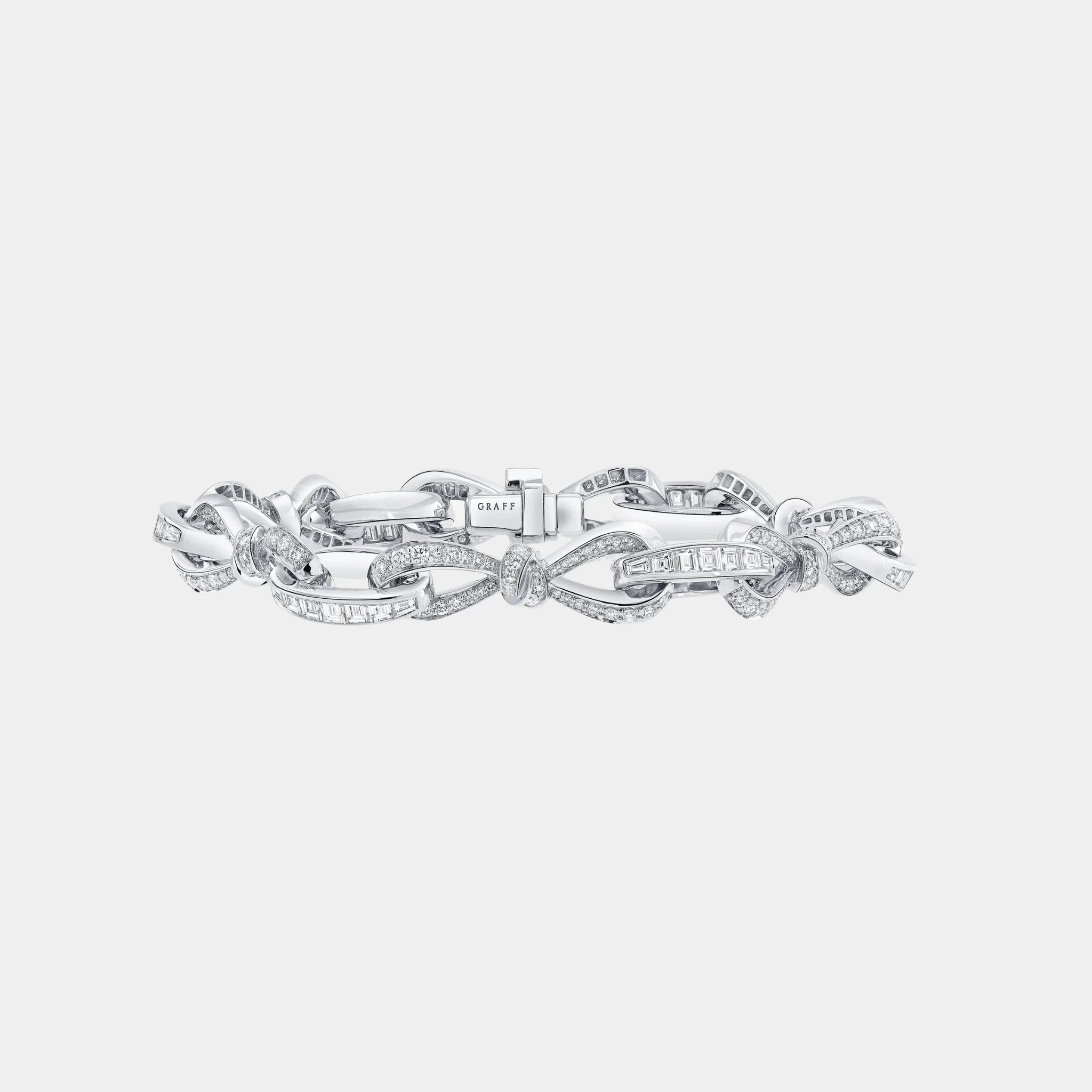 Graff Tildas Bow Diamond Link Bracelet White Gold, Front