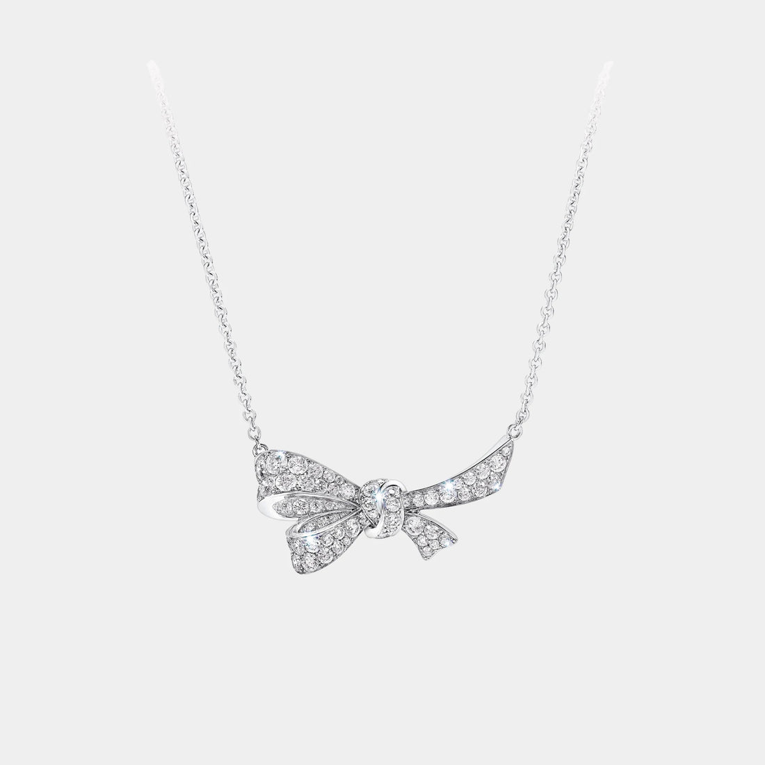 Grass Tildas Bow Diamond Pendant, Front