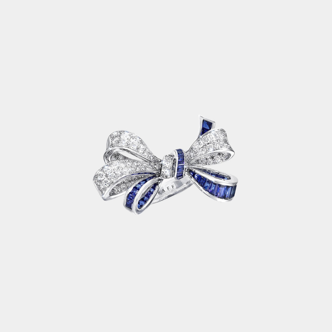 Graff Tildas Bow Double Knot Sapphire and Diamond Ring, Front