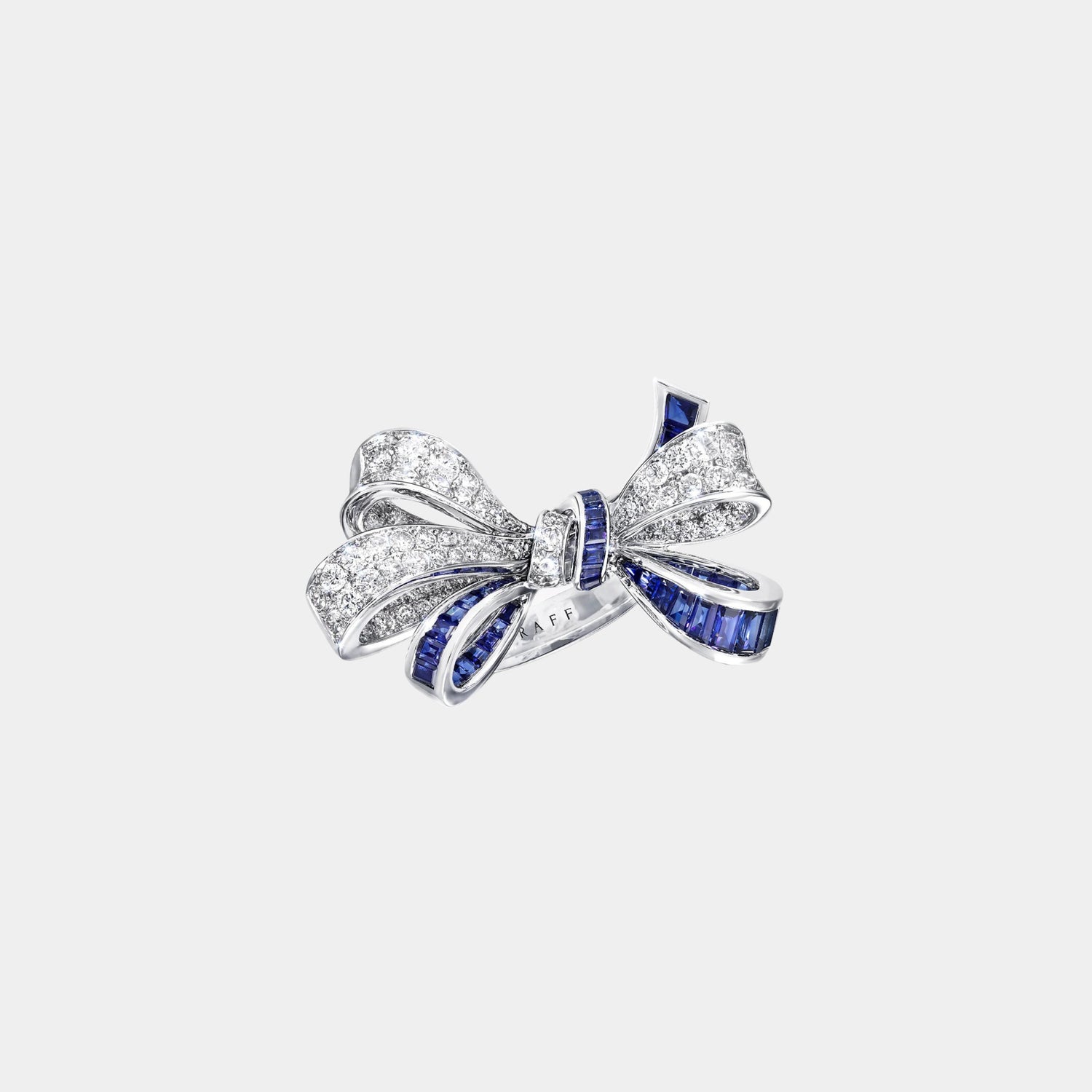 Graff Tildas Bow Double Knot Sapphire and Diamond Ring, Front