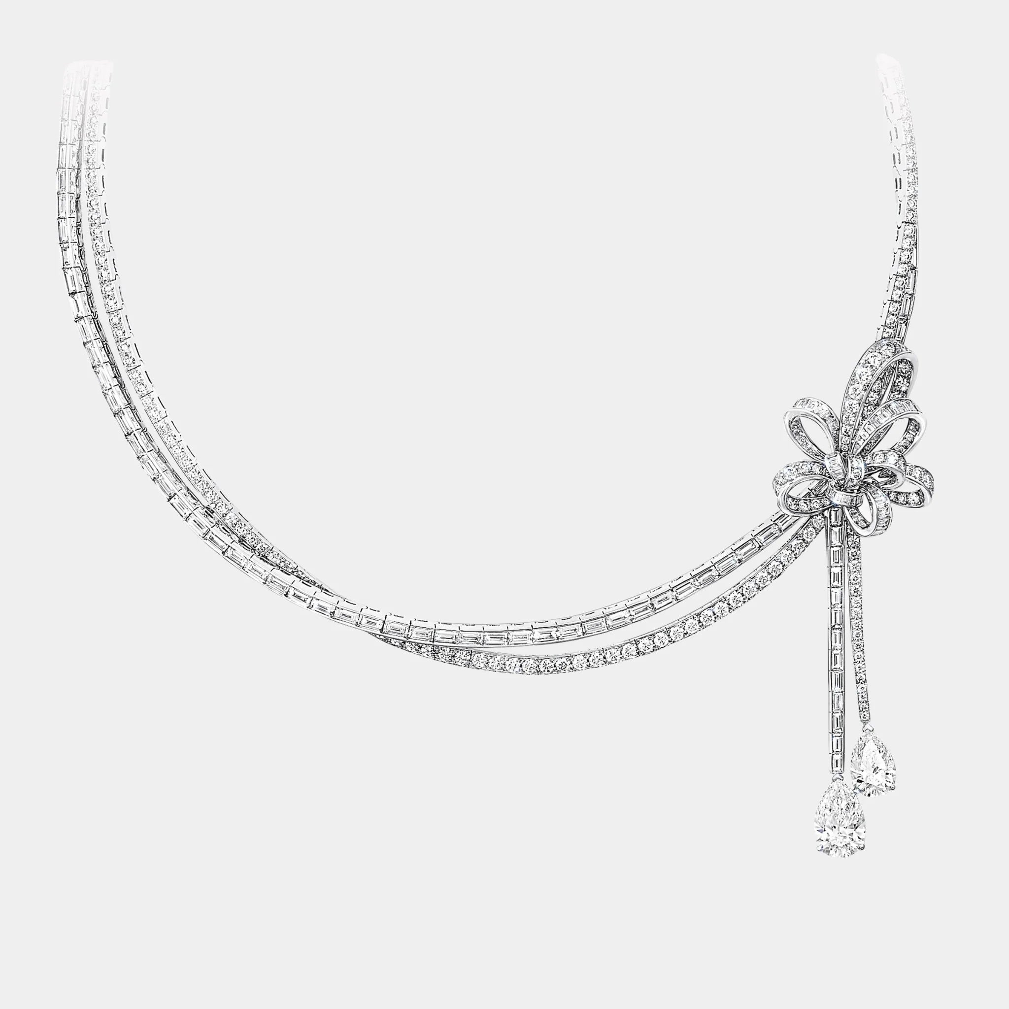 Graff Tildas Bow Double Strand Diamond High Jewellery Necklace, Front