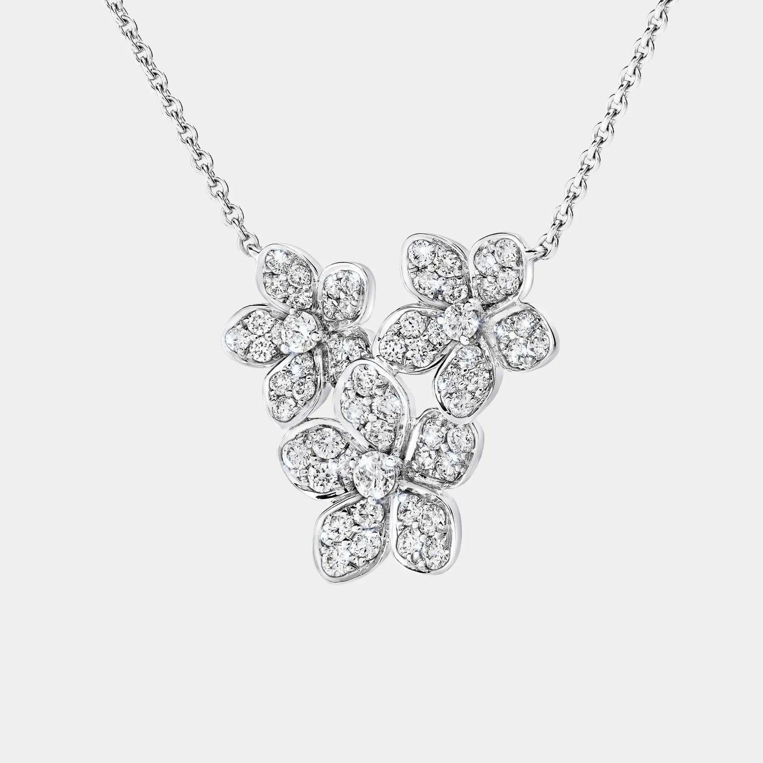 Graff Wild Flower Diamond Cluster Pendant, Close