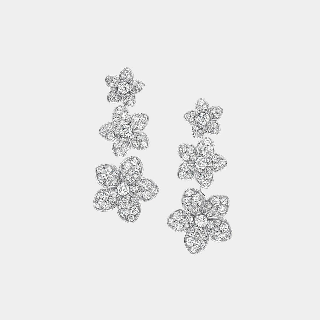 Graff Wild Flower Diamond Drop Earrings, Front