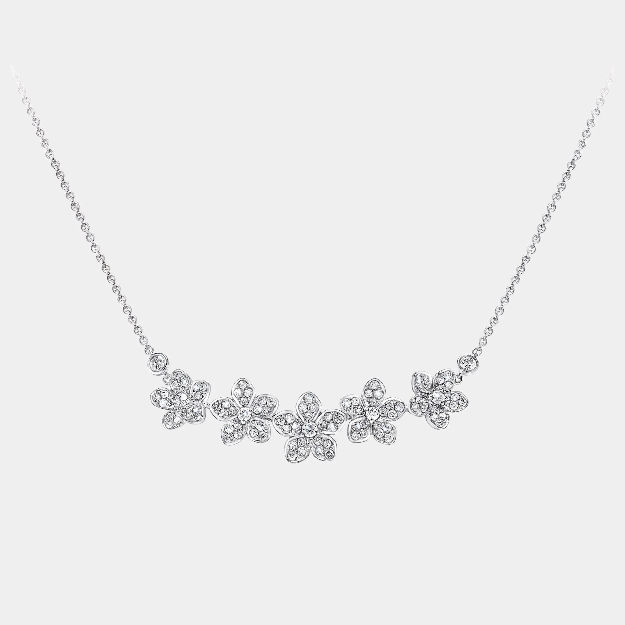 Graff Wild Flower Diamond Line Pendant, Front