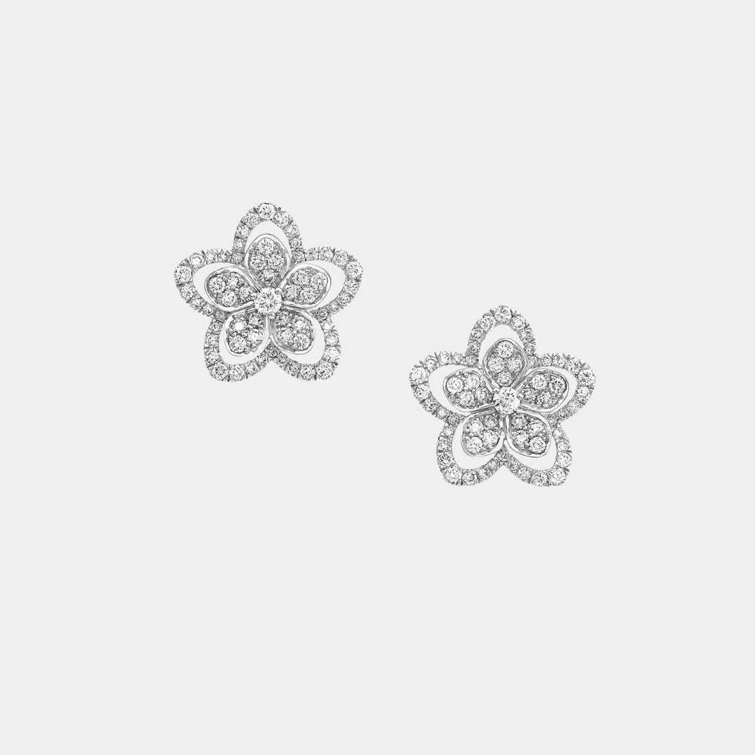 Graff Wild Flower Diamond Stud Earrings, Front