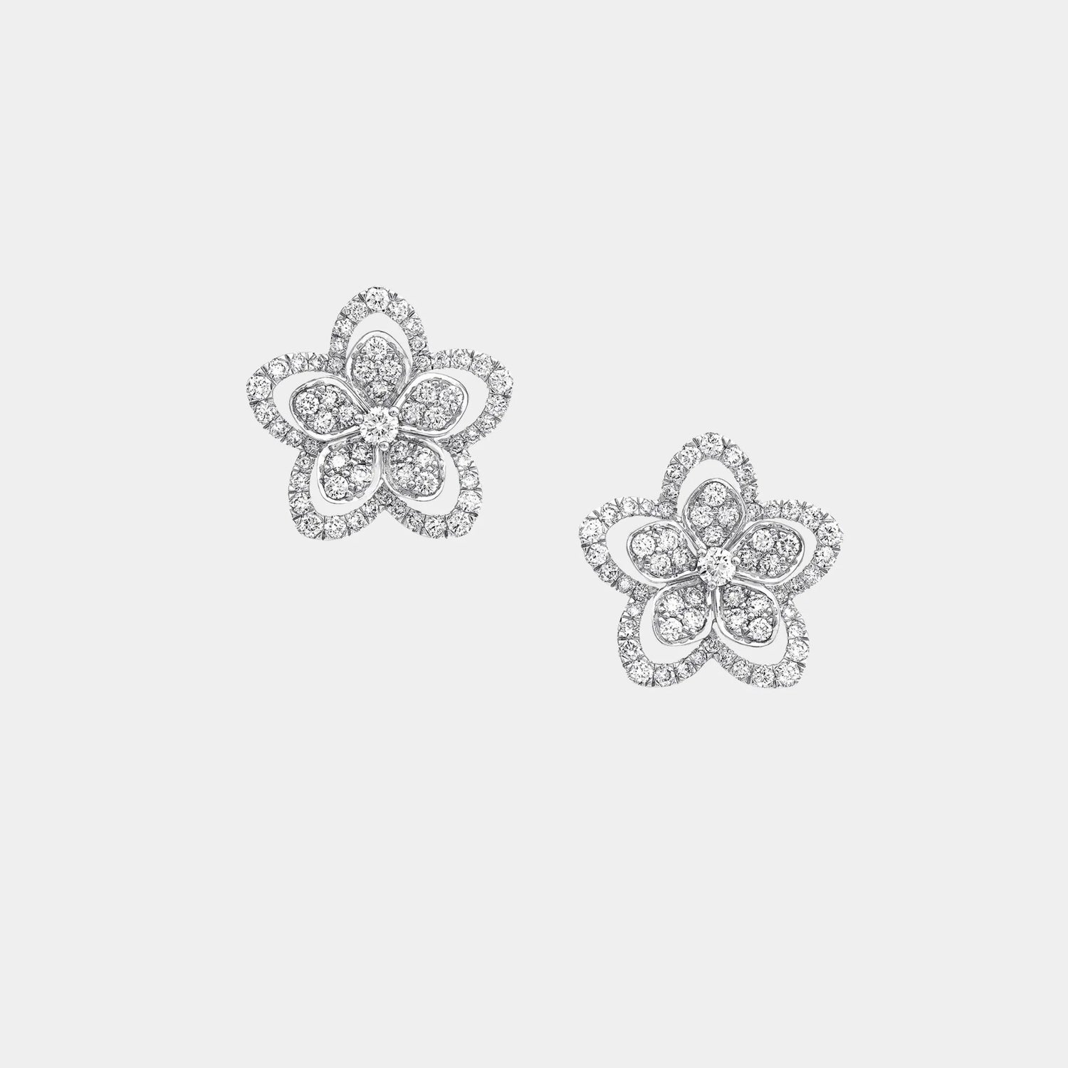 Graff Wild Flower Diamond Stud Earrings, Front