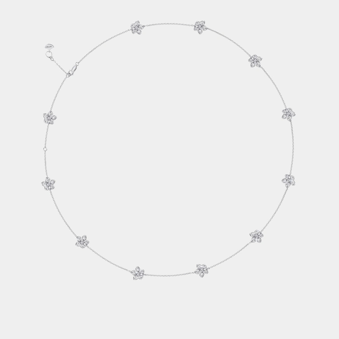Graff Wild Flower Petite Pavé Diamond Necklace, Front