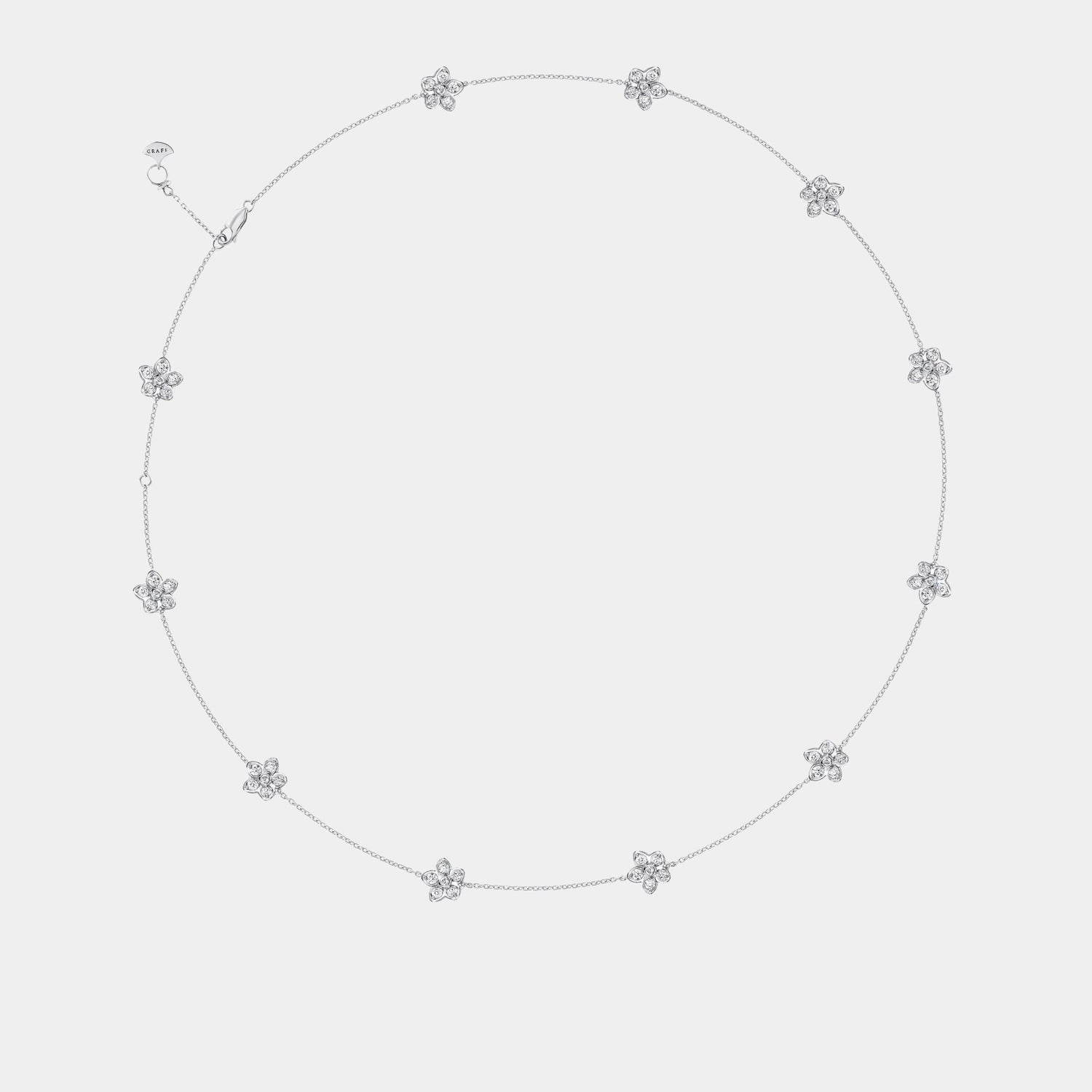 Graff Wild Flower Petite Pavé Diamond Necklace, Front